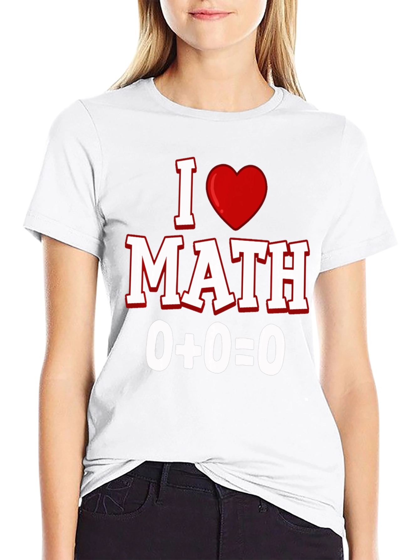Black I Heart Math T-Shirt - Equation Design view 9