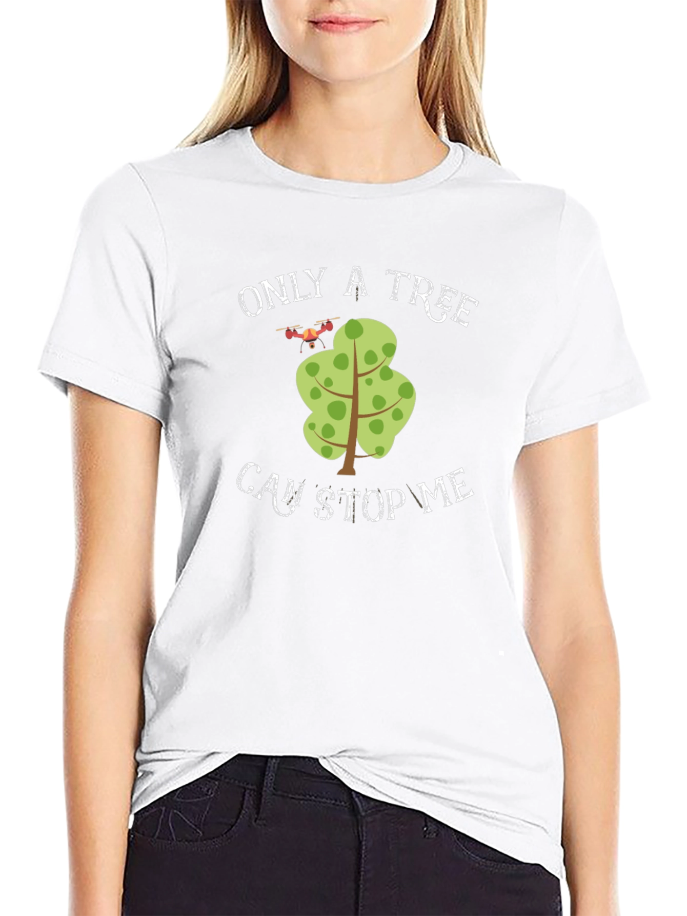 Black Only A Tree Can Stop Me Drone T-Shirt view 9