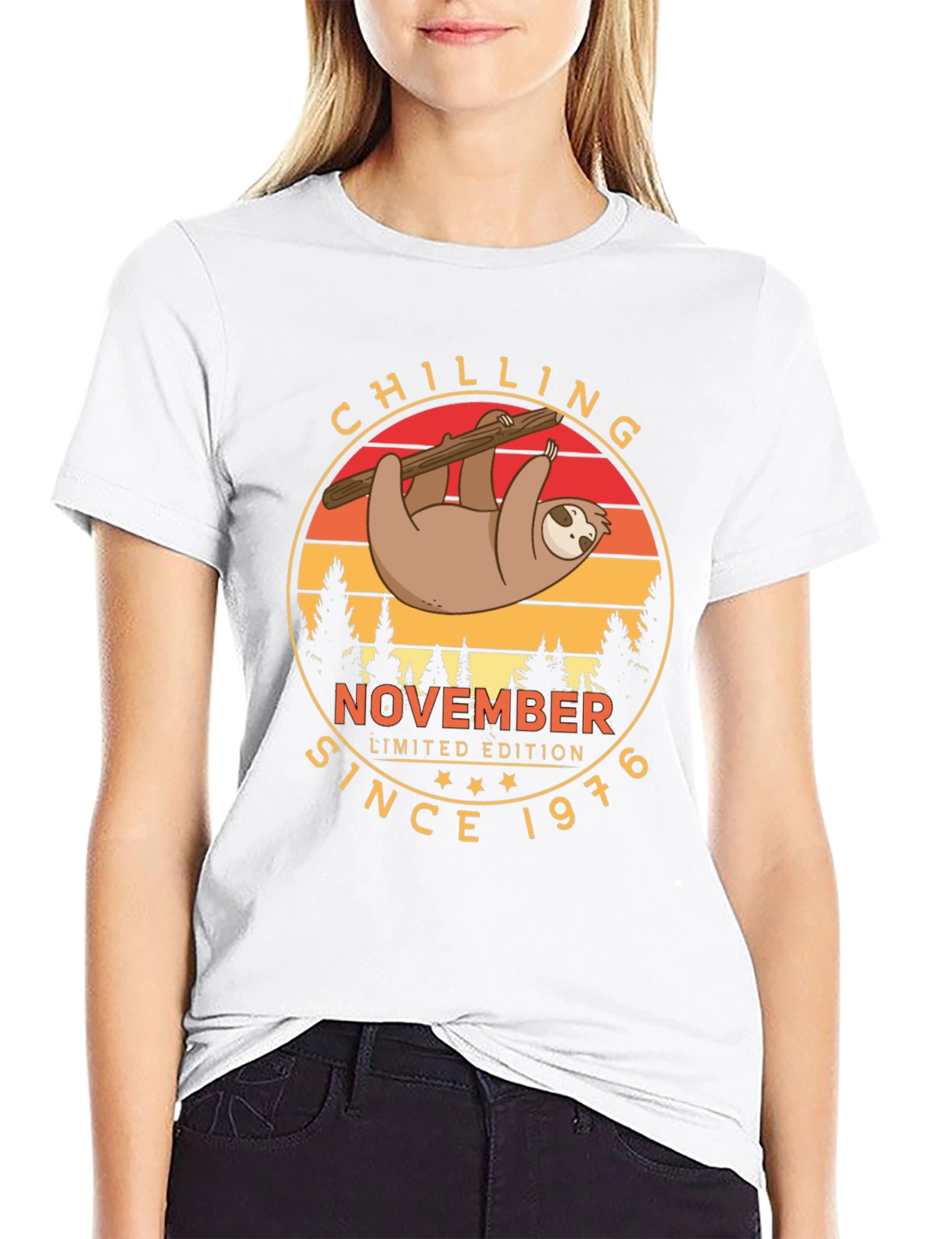 Black Chilling Sloth November 1976 Limited Edition T-Shirt view 9