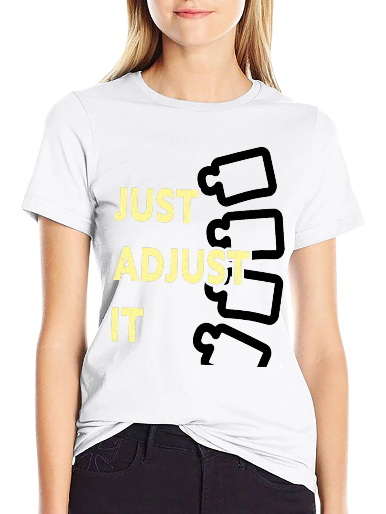 Black Just Adjust It Chiropractic T-Shirt view 9