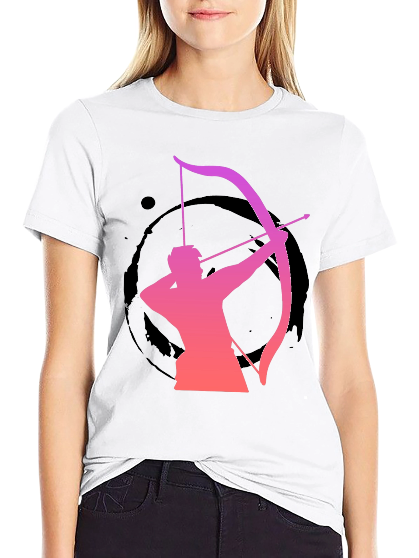 Black Archery Silhouette Graphic T-Shirt - Black view 9