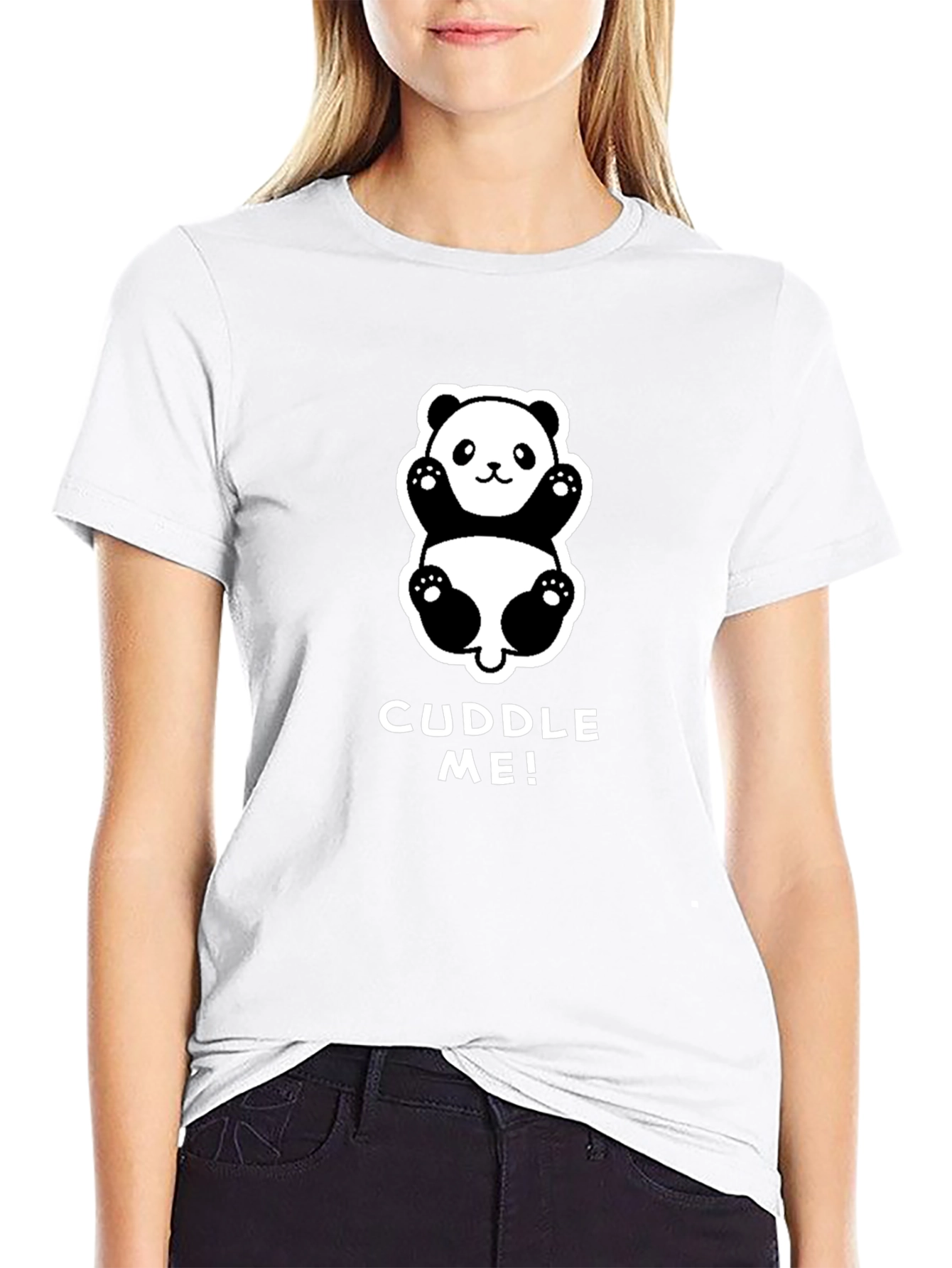 Black Cuddle Me! Panda Graphic Tee - Soft & Cute view 9