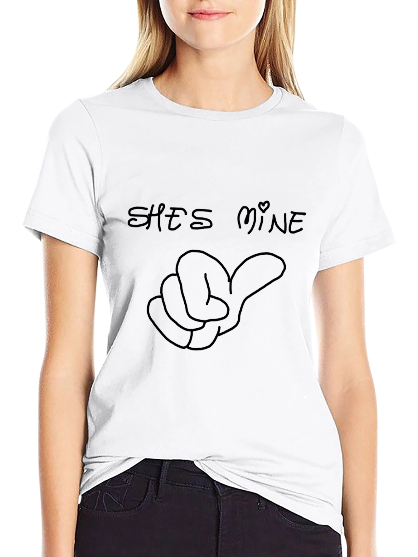 Black She's Mine Graphic T-Shirt - Black - Casual Wear view 9