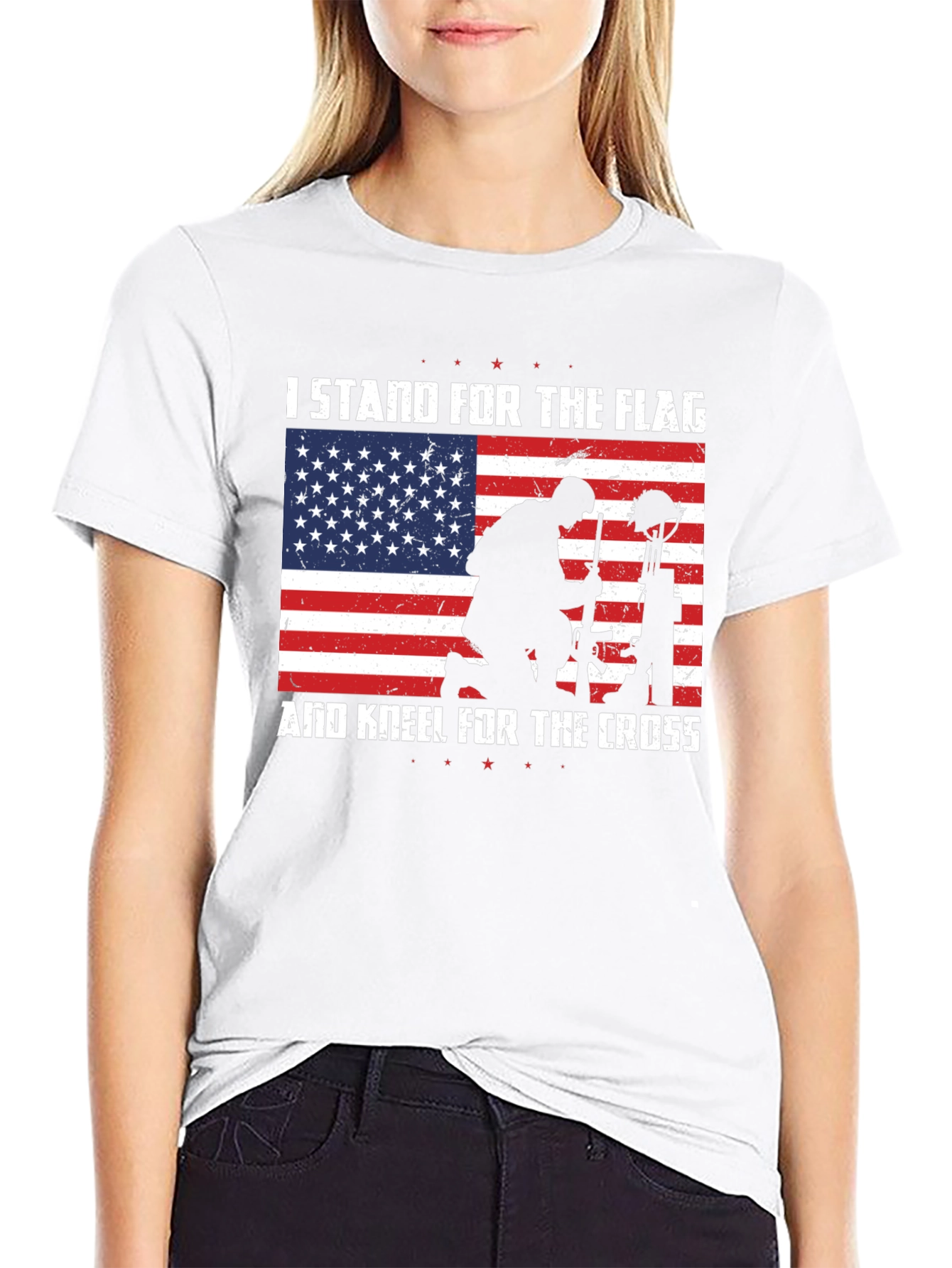 Black I Stand For The Flag T-Shirt view 9