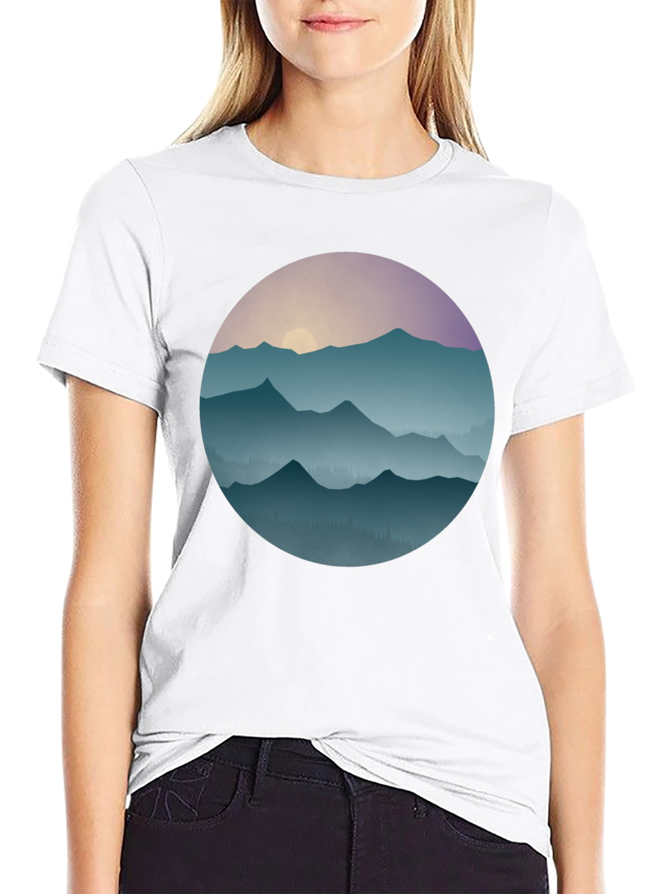 Black Mountain Sunset Graphic T-Shirt view 9