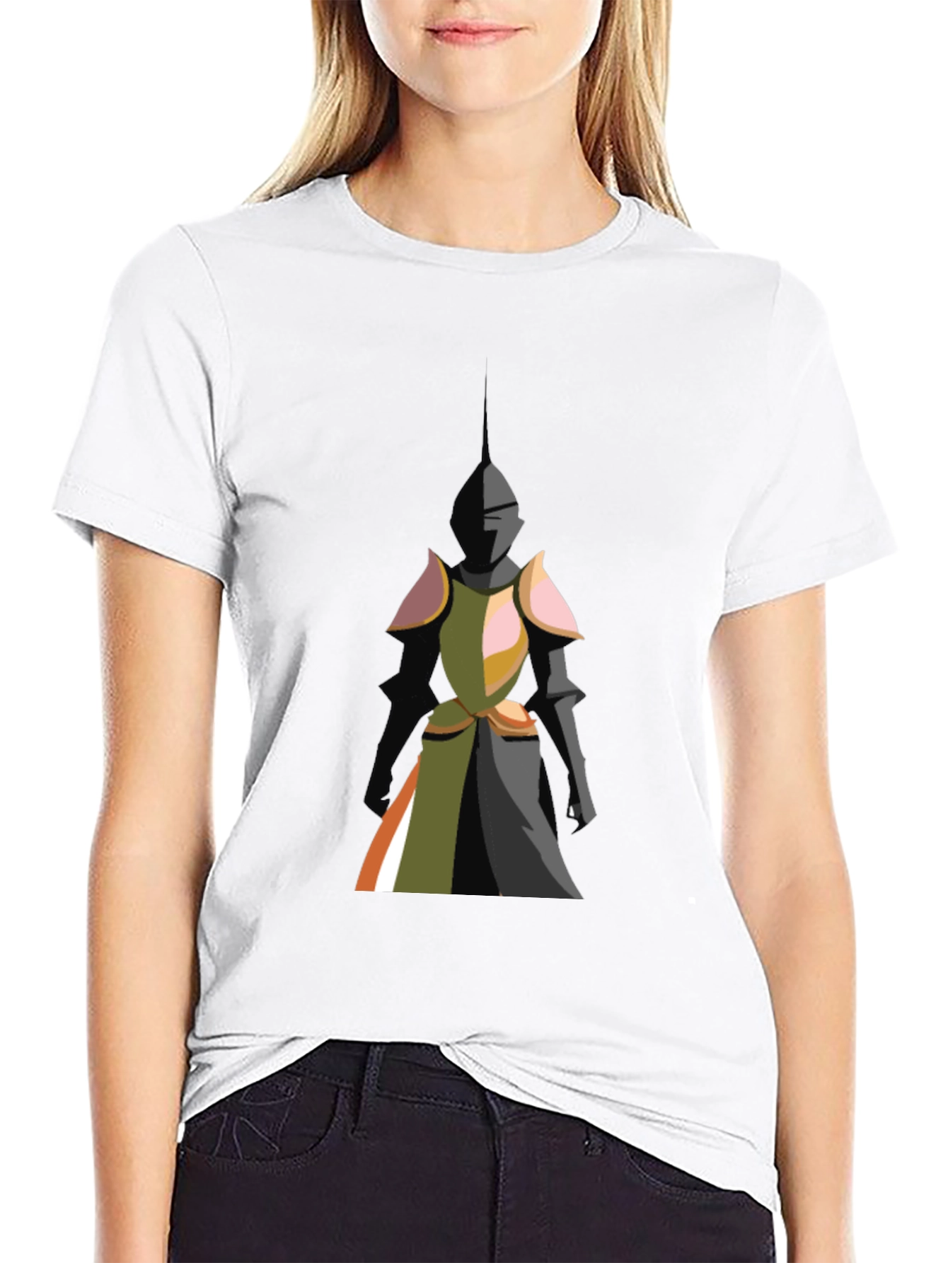 Black Knight Graphic Tee - Bold Black Cotton T-Shirt view 9