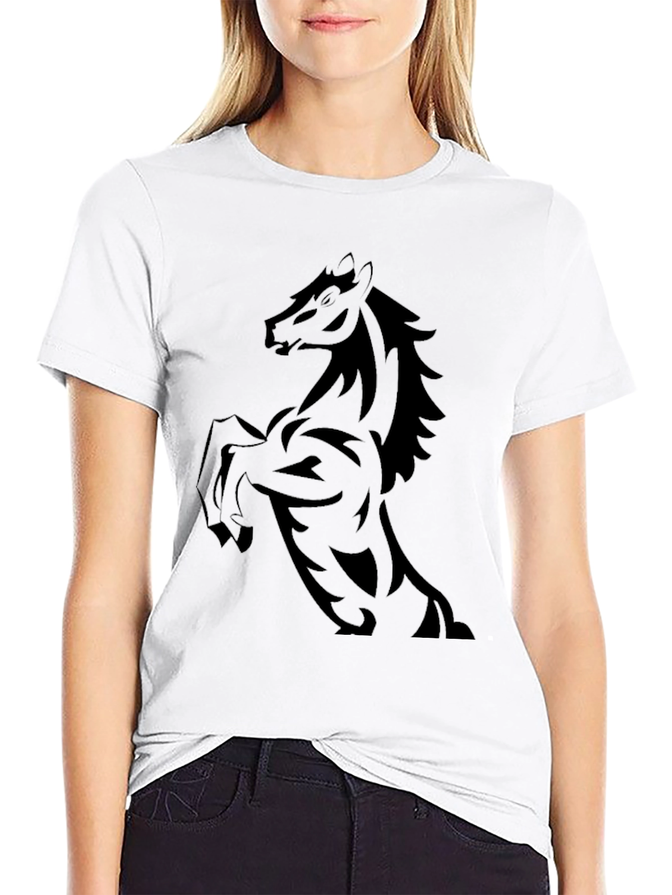 Black Black Horse Graphic Tee - Stylish Men's T-Shirt view 9