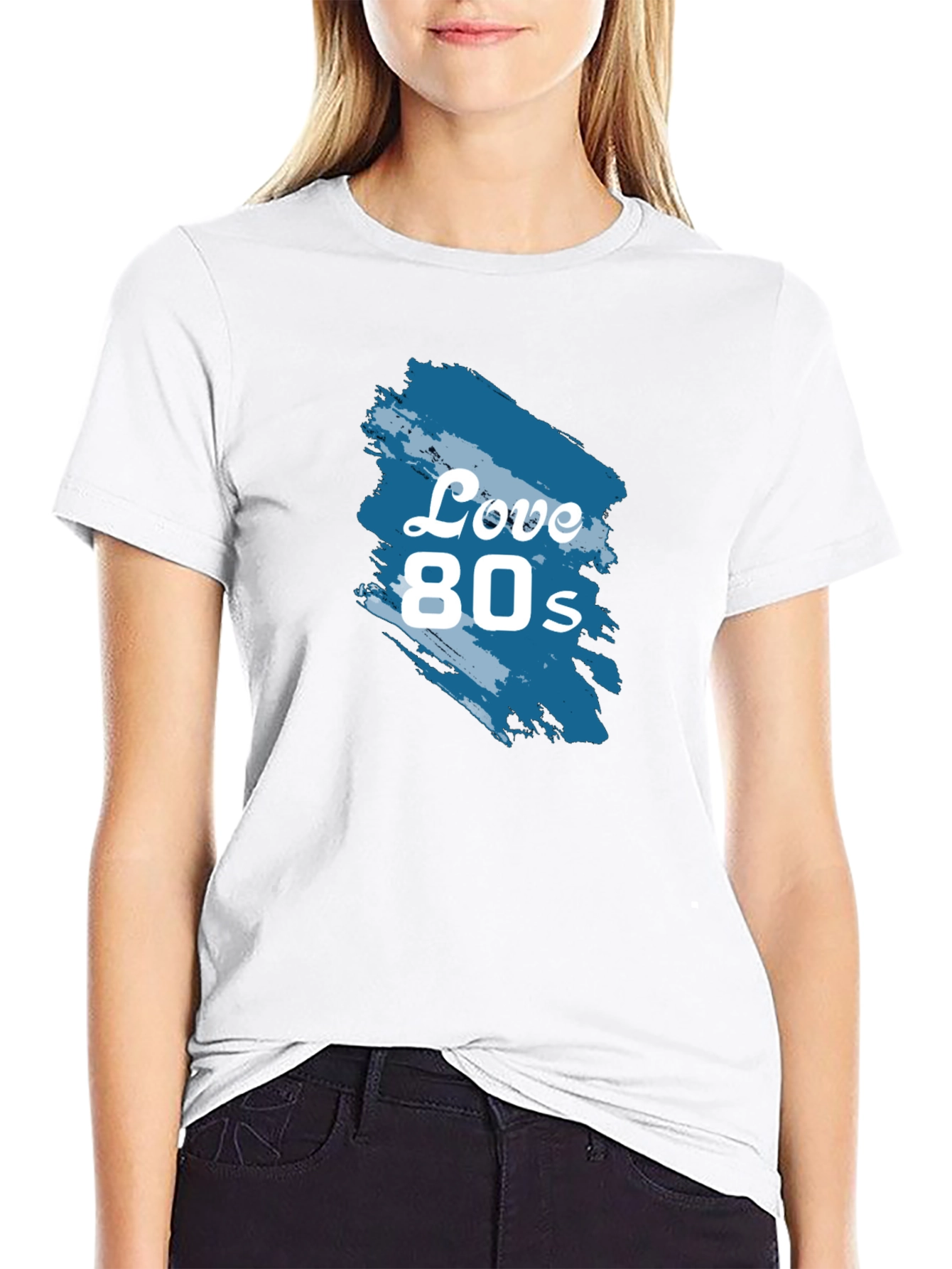 Black Love 80s Retro Graphic Tee - Classic Black T-Shirt view 9