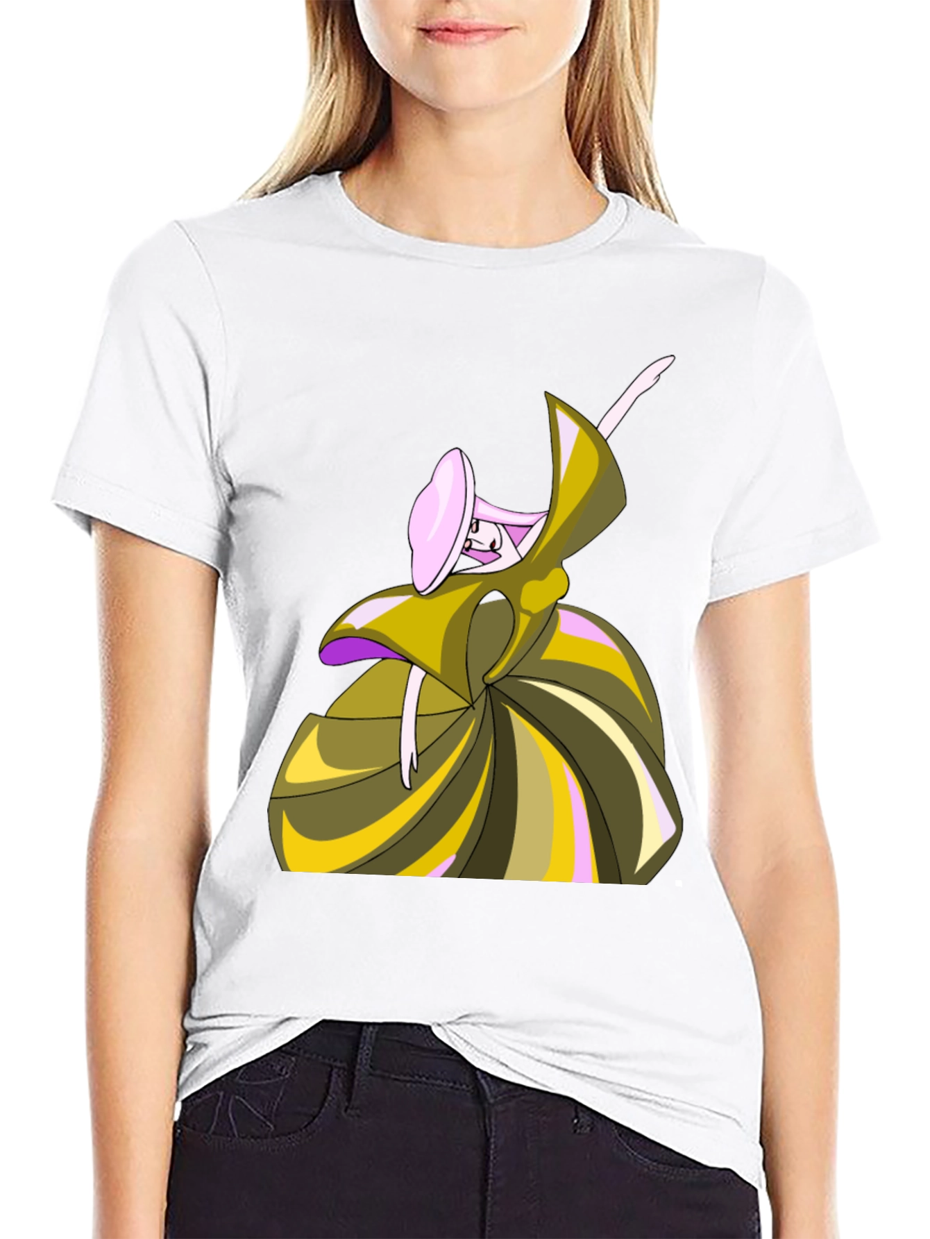 Black Whimsical Cartoon Dancer Graphic Tee - Unisex view 9