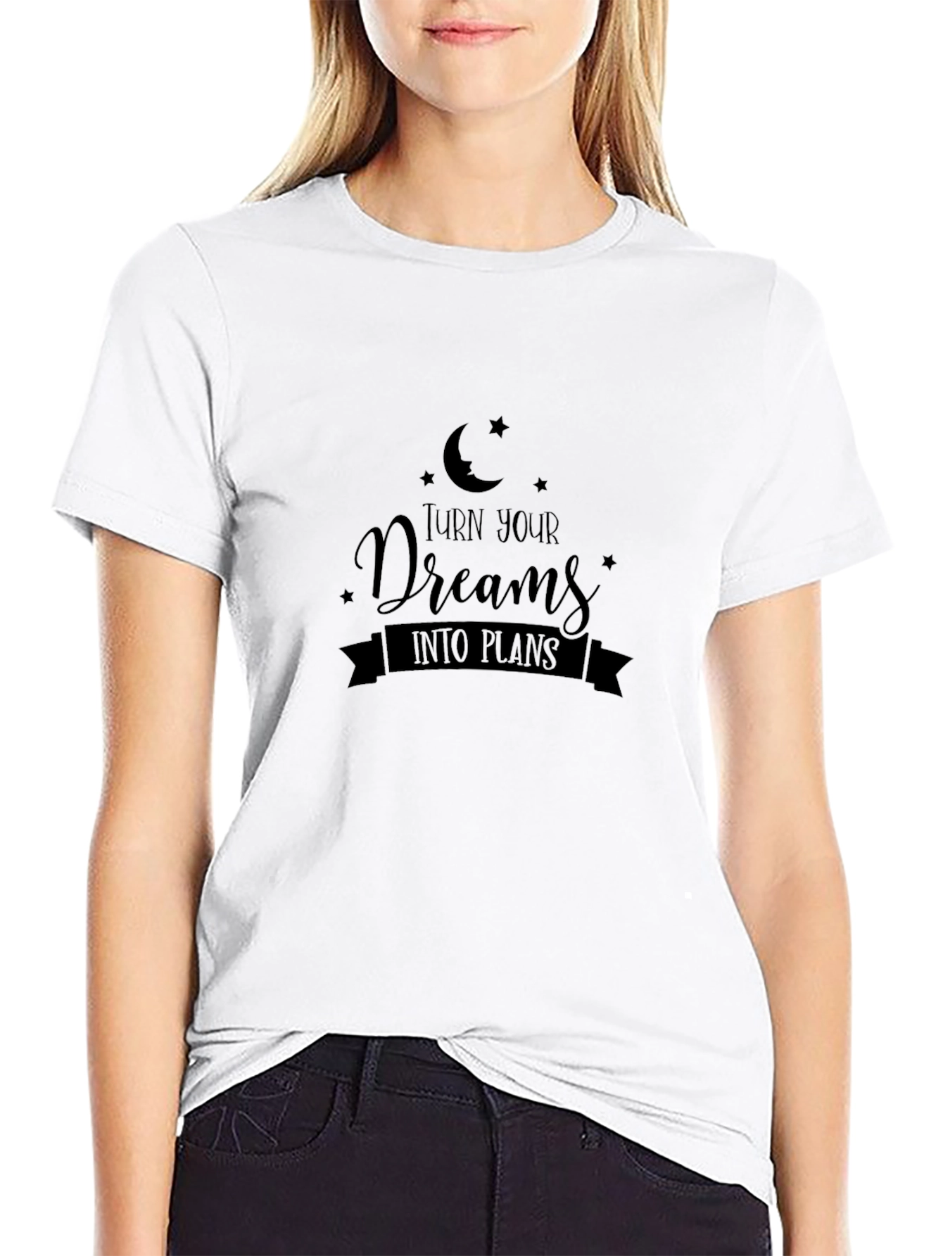 Black Dream Plan Graphic Tee - Motivational Black T-Shirt view 9