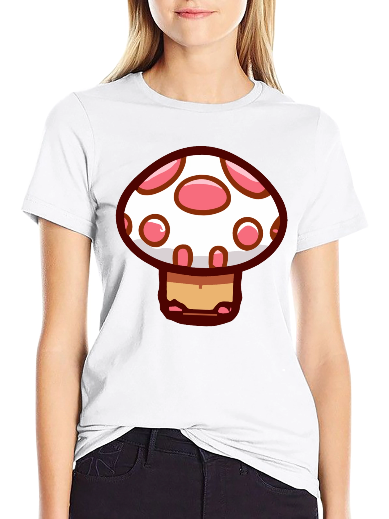 Black Mushroom Graphic Tee - Casual Black T-Shirt view 9