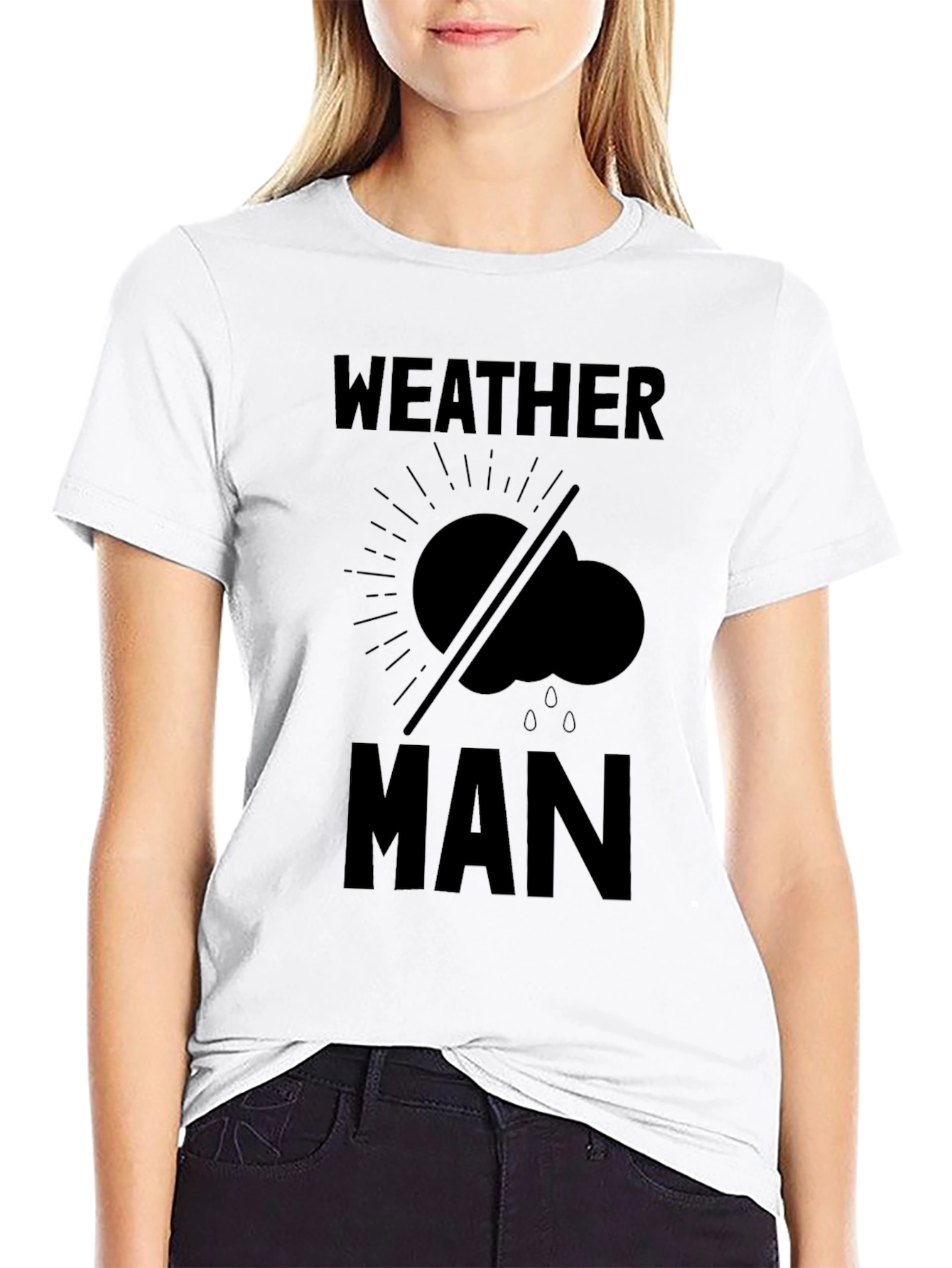 Black Weather Man Graphic Tee - Black Humor T-Shirt view 9