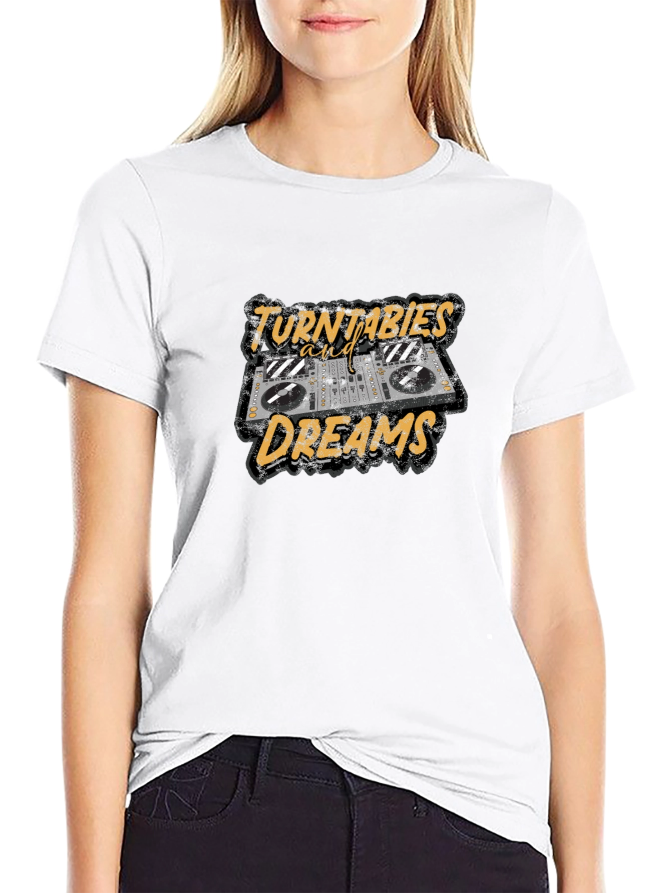 Black Turntables and Dreams Graphic Tee view 9