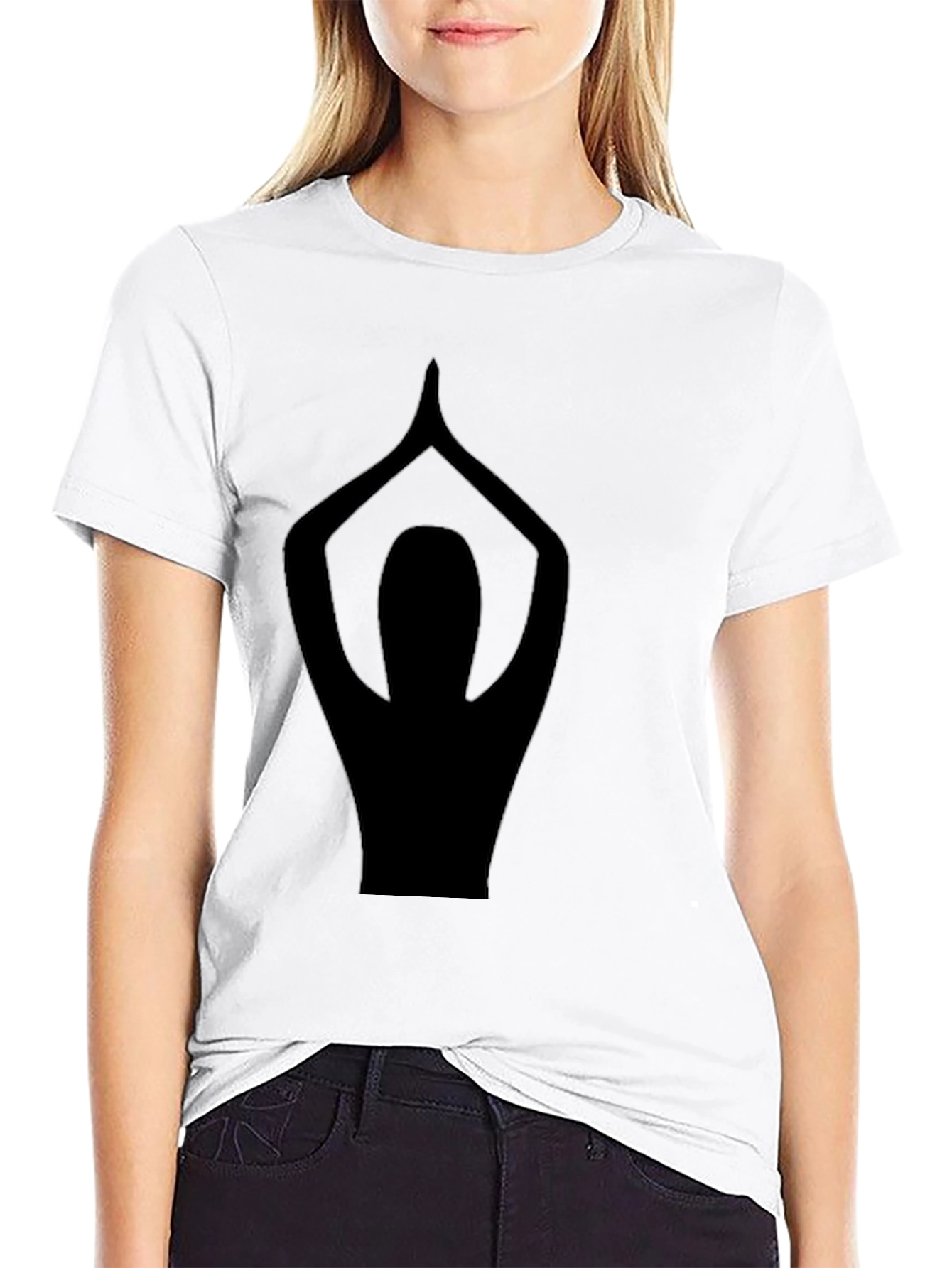 Black Yoga Pose Graphic Black T-Shirt view 9