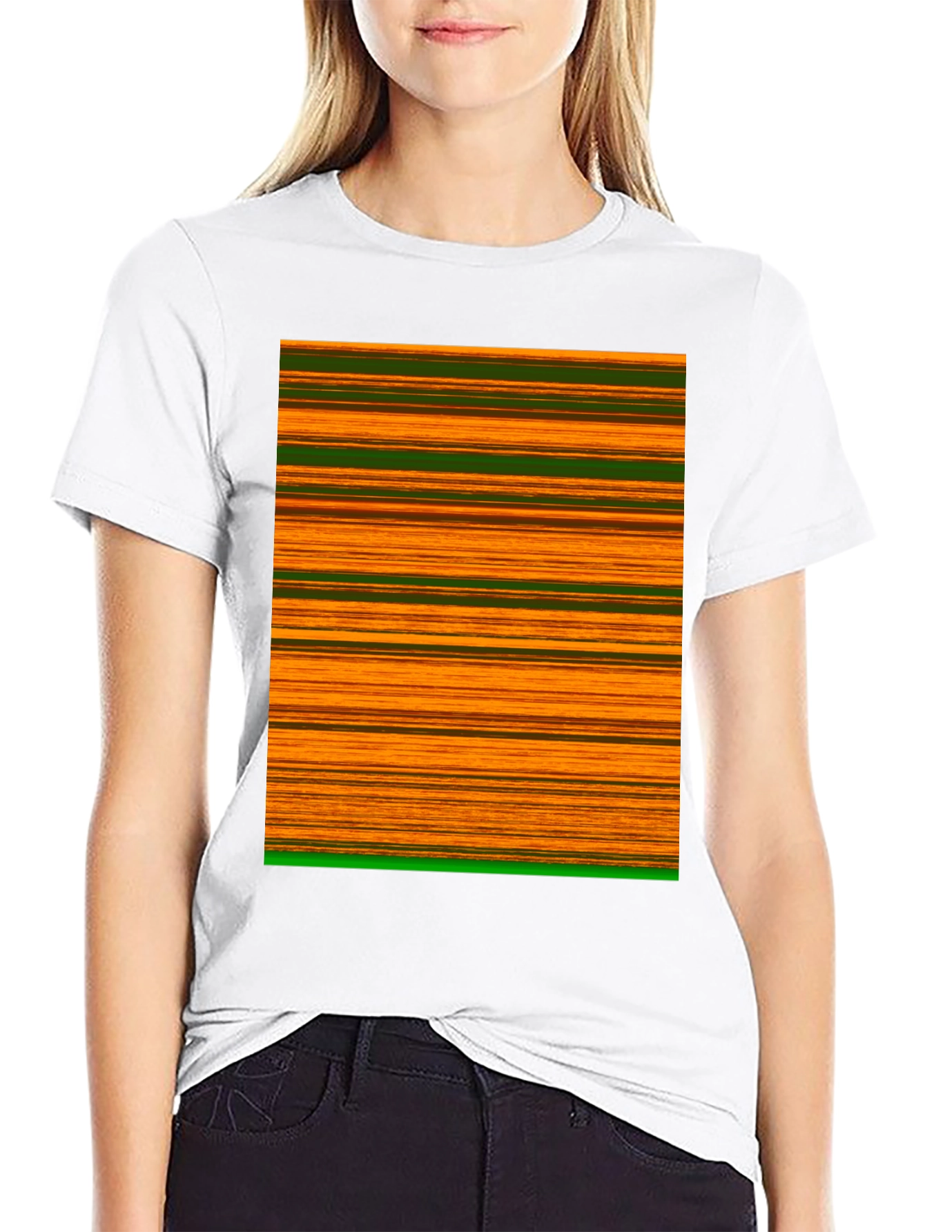 Black Striped Graphic Tee view 9