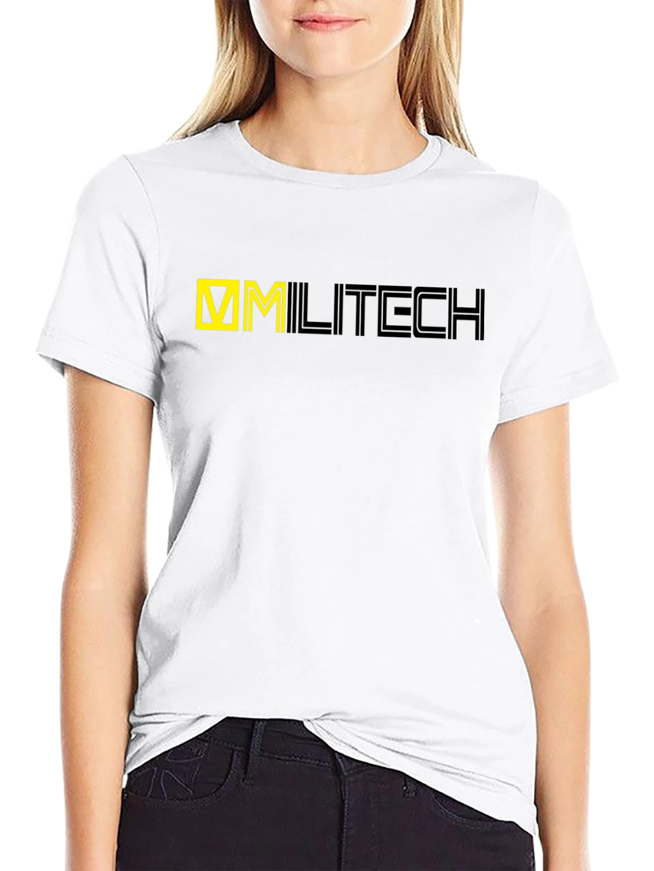 Black Cyberpunk Militech Graphic T-Shirt view 9