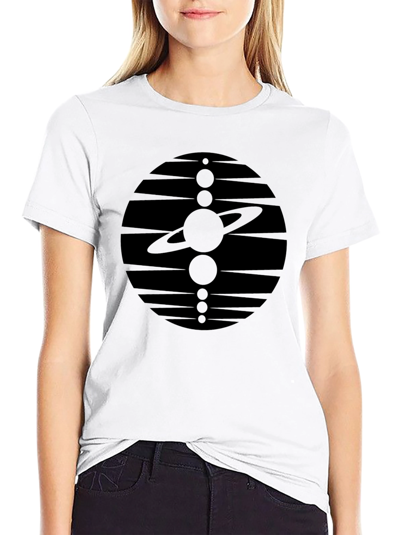 Black Planetary System Graphic Tee - Black Unisex Shirt view 9