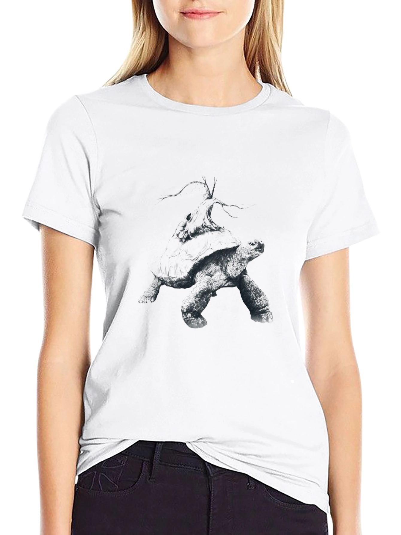 Black Turtle Graphic Black T-Shirt view 9