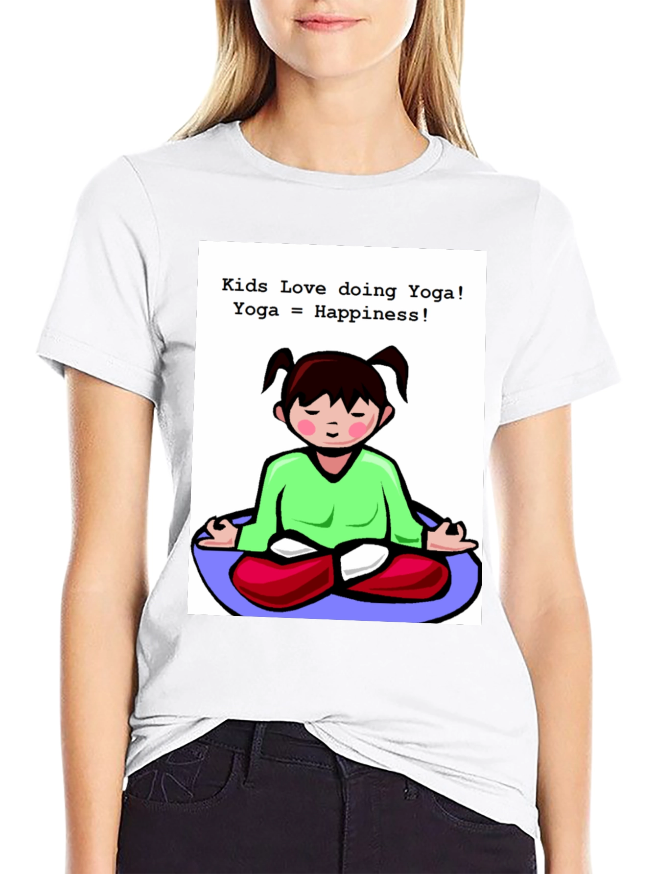 Black Kids Yoga T-Shirt - Love Doing Yoga view 9