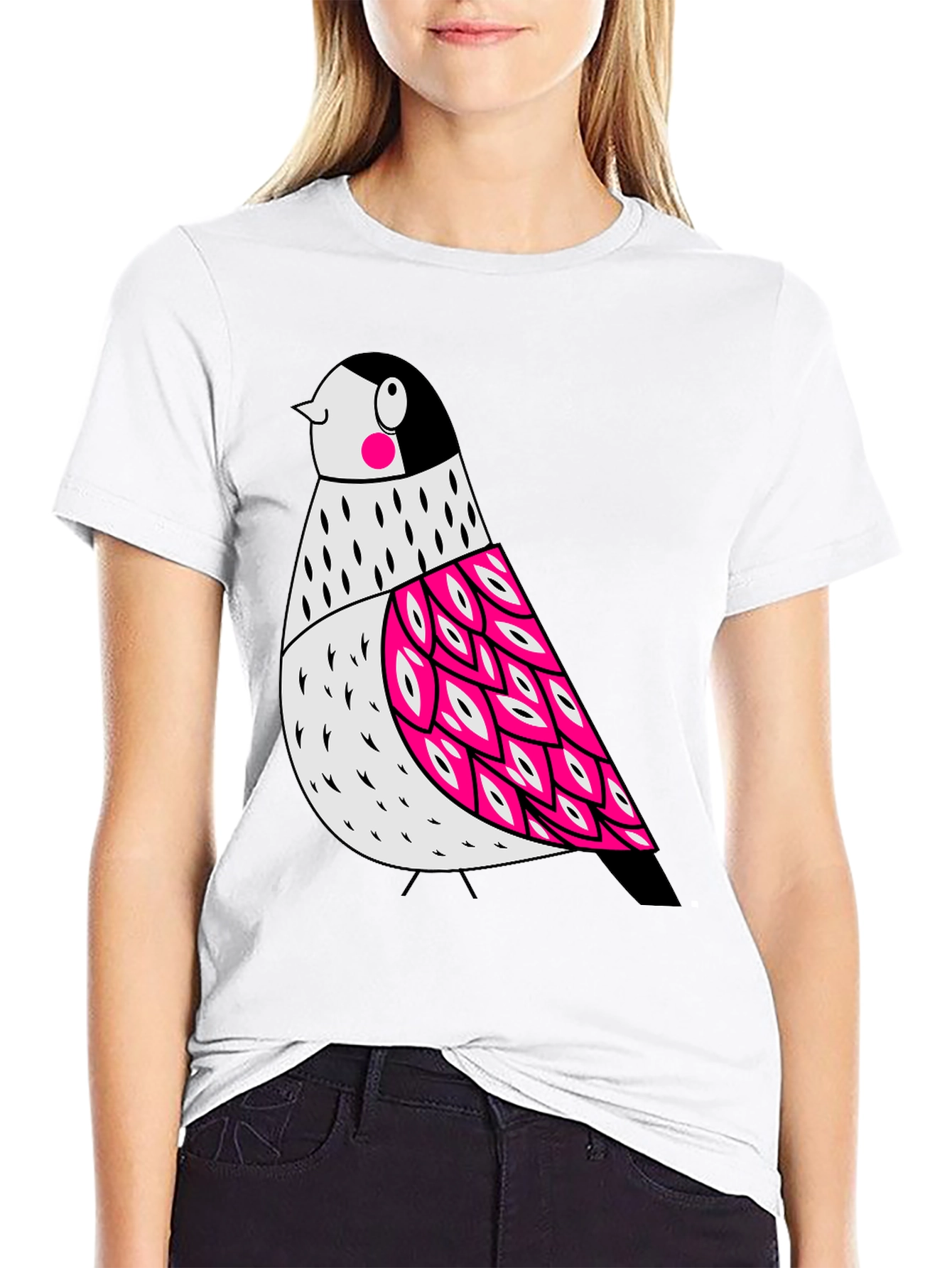 Black Bird Graphic Black T-Shirt view 9