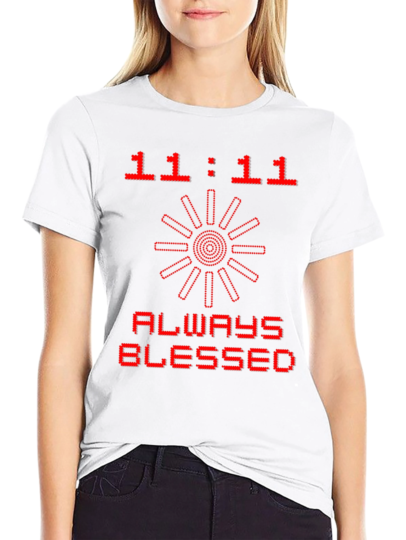 Black 11:11 Always Blessed Graphic Tee - Black view 9