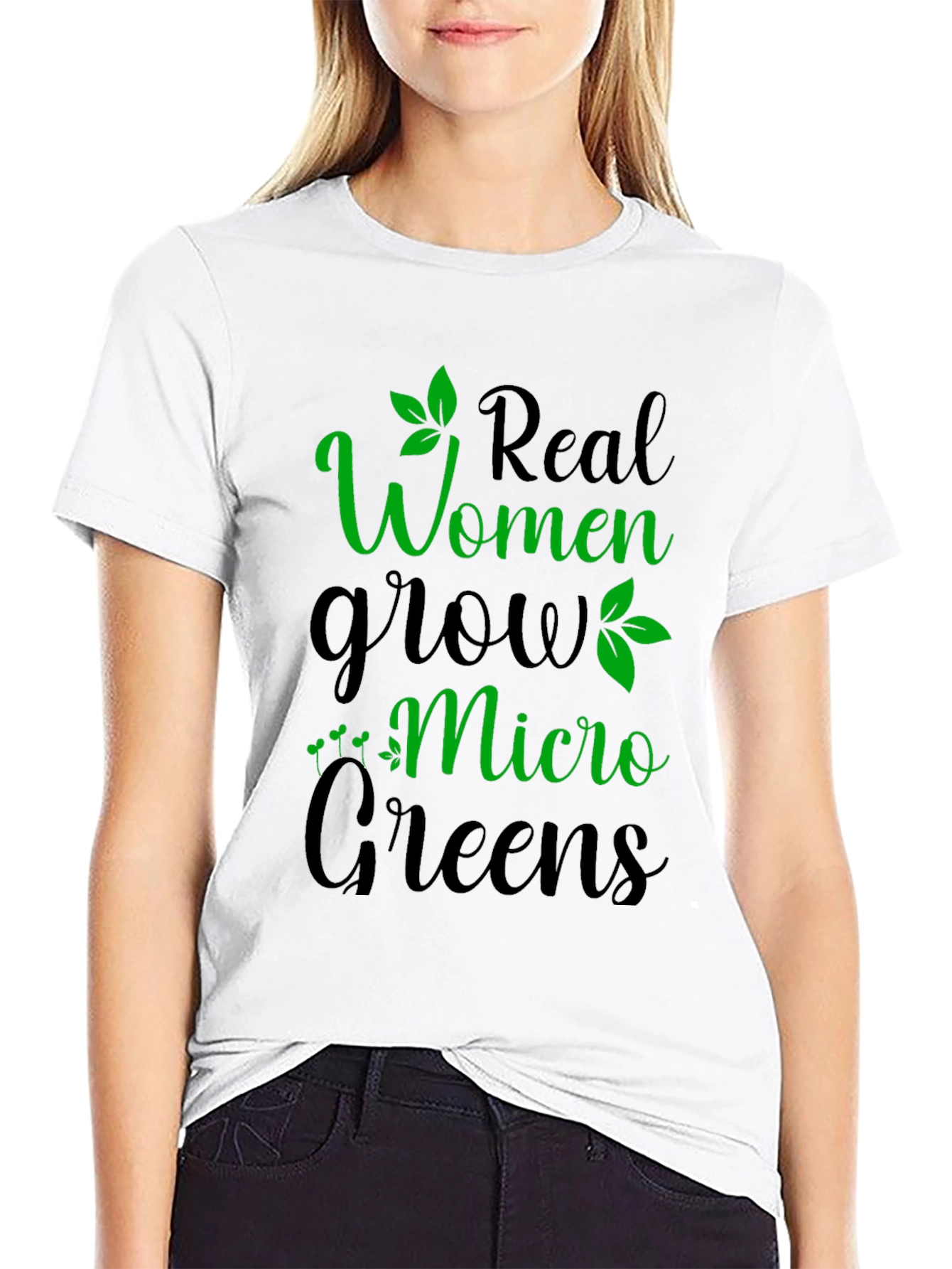 Black Real Women Grow Micro Greens Graphic T-Shirt view 9
