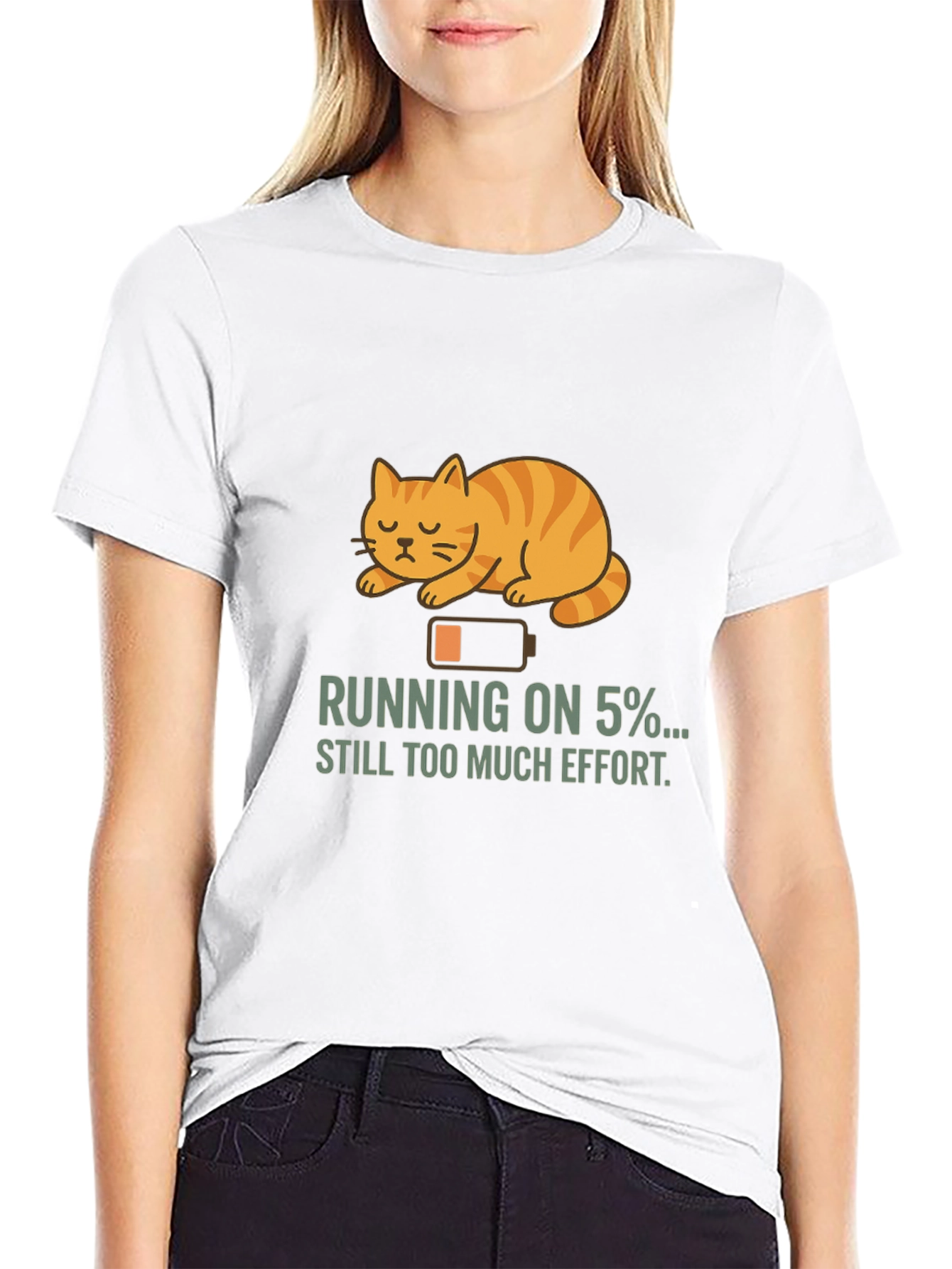 Black Running on 5% Cat T-Shirt view 9