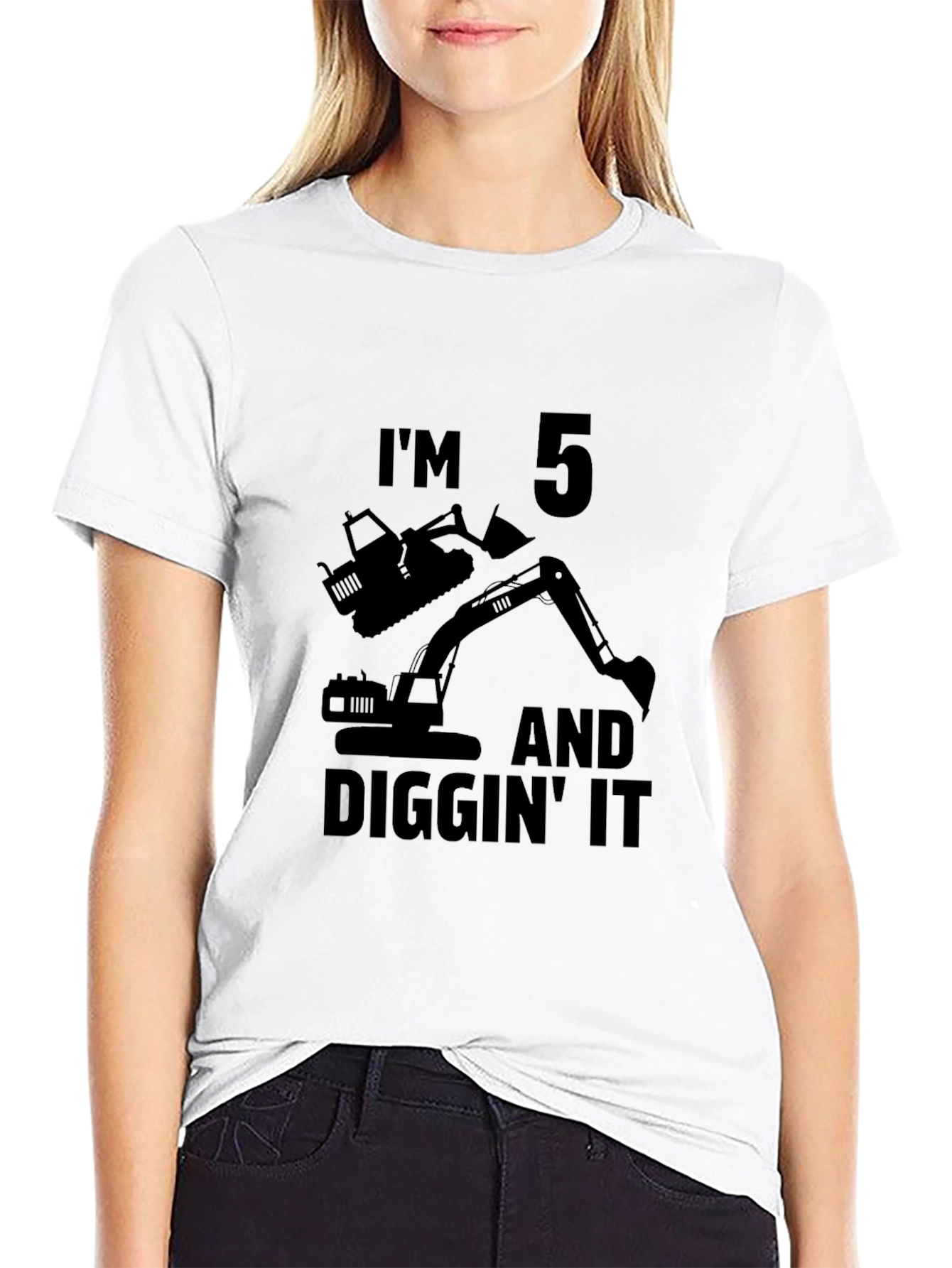 Black I'm 5 and Diggin' It T-Shirt view 9