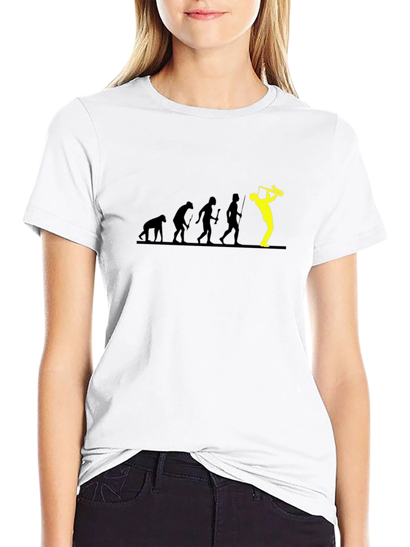 Black Saxophone Evolution Graphic T-Shirt view 9