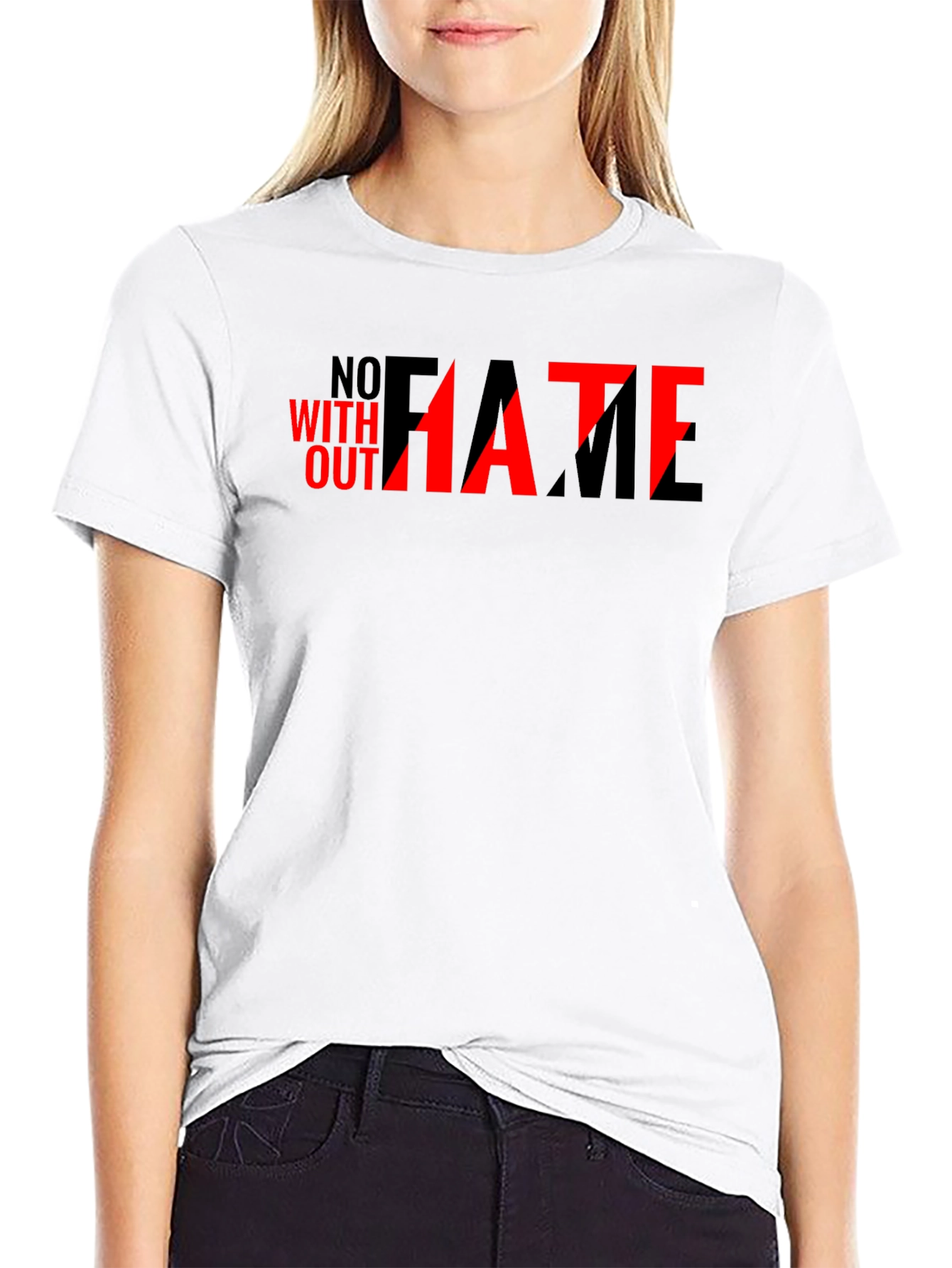 Black No Hate Without Fame Graphic Tee view 9