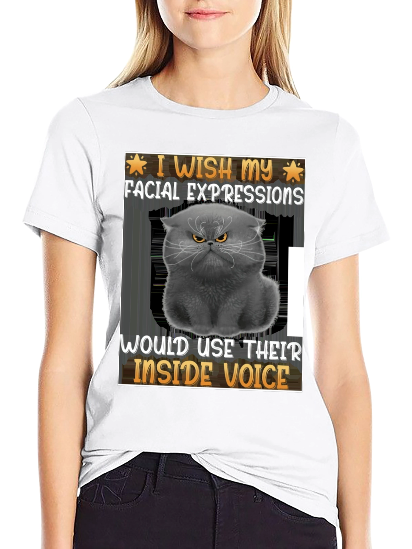 Black Grumpy Cat 'Inside Voice' Graphic Tee view 9