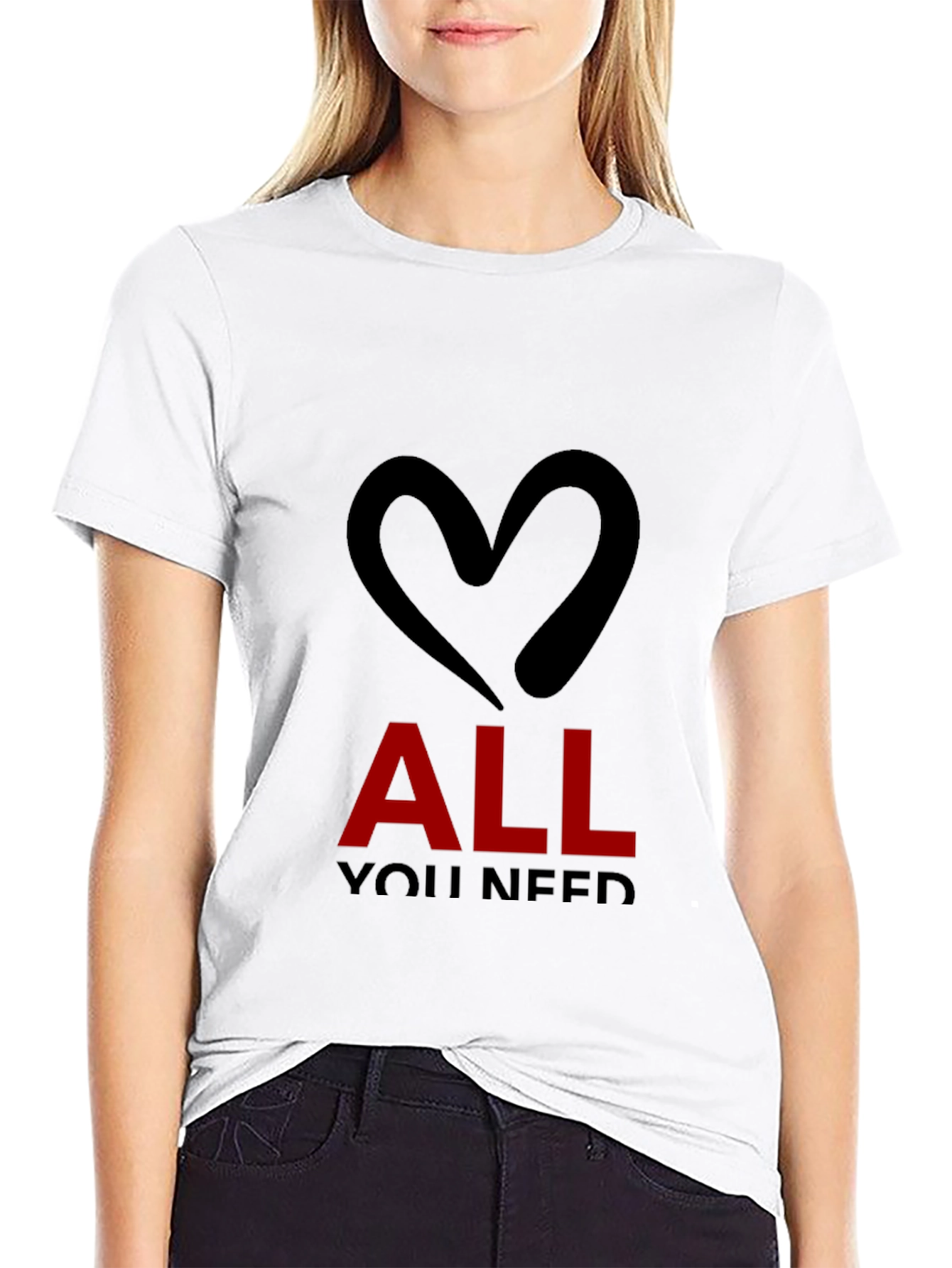 Black All You Need is Love - Black T-Shirt view 9