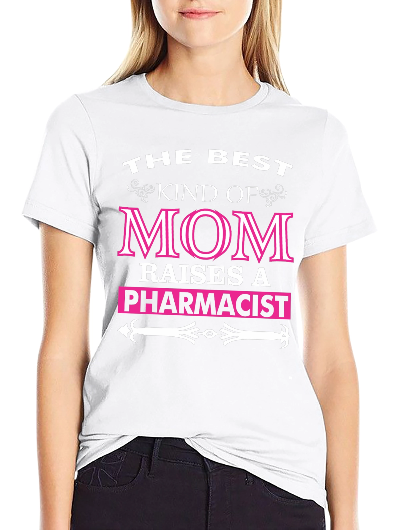 Black Best Mom Raises a Pharmacist T-Shirt view 9