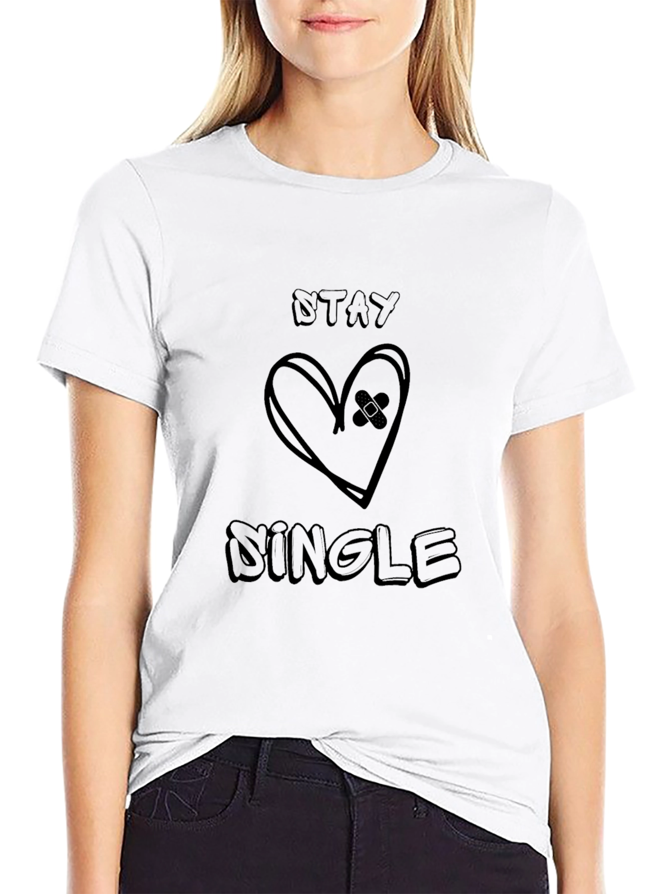 Black Stay Single T-Shirt - Heartbroken Graphic Tee view 9