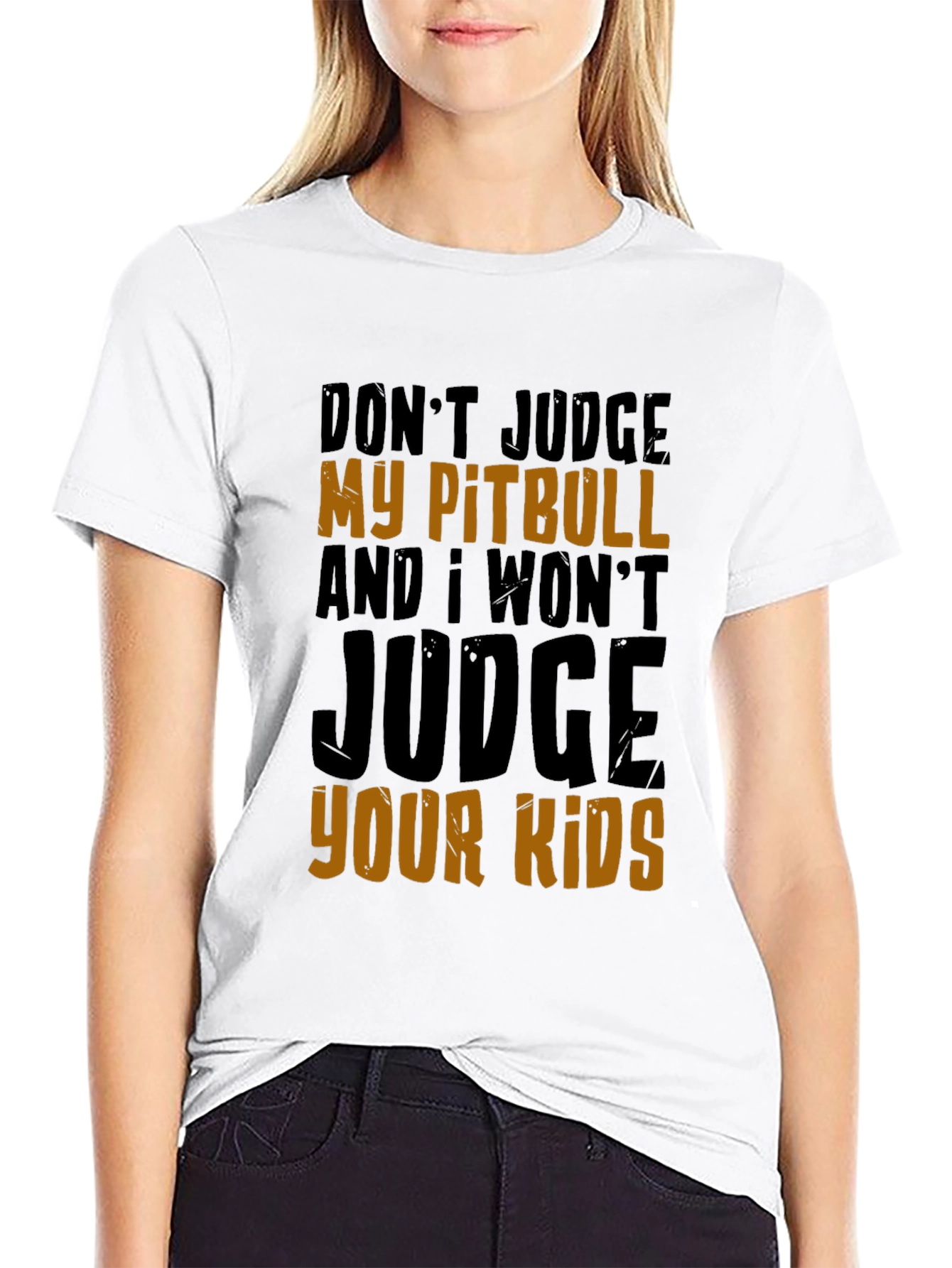Black Don't Judge My Pitbull T-Shirt view 9