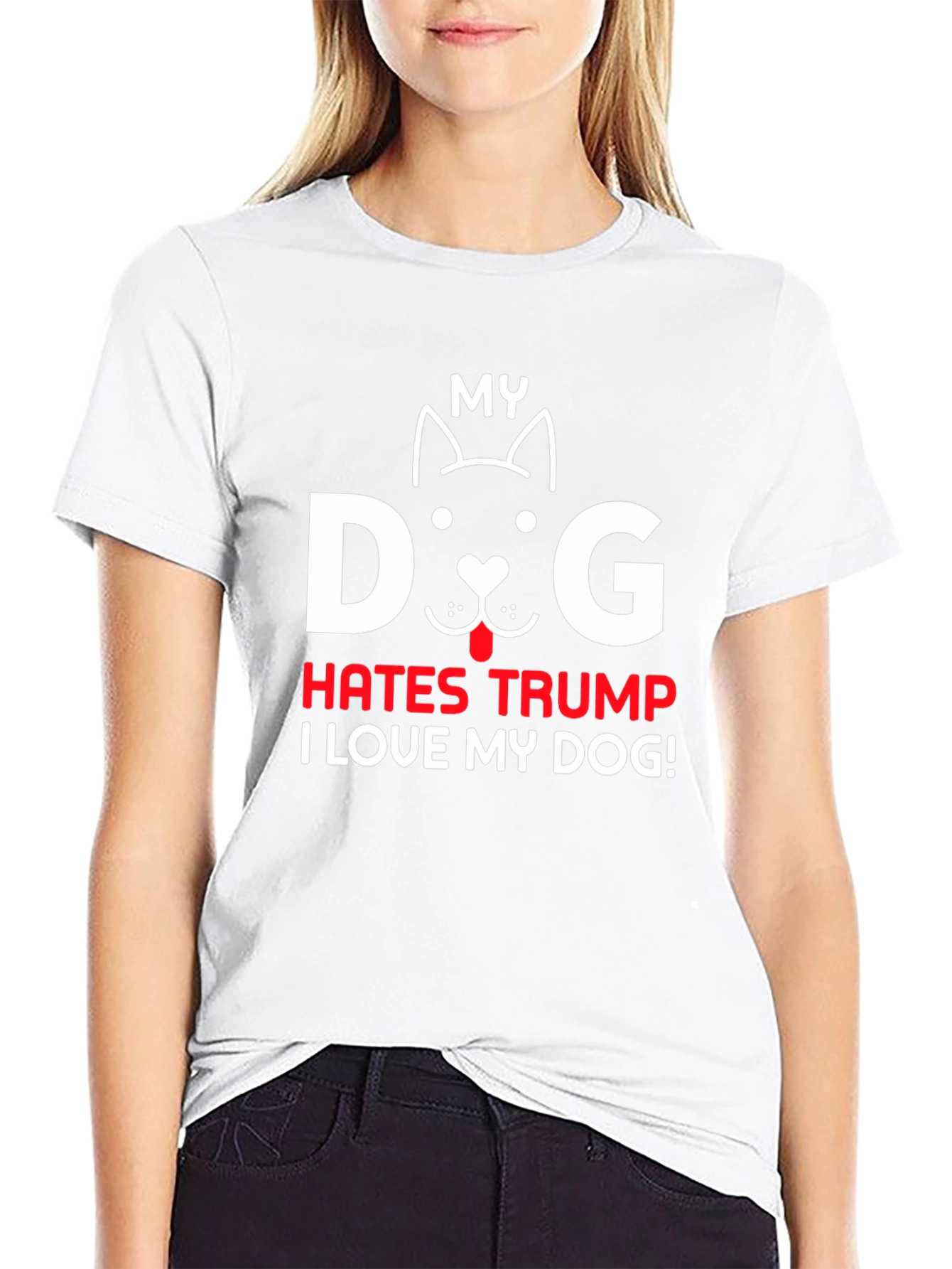 Black My Dog Hates Trump T-Shirt, Pet Lover Tee view 9