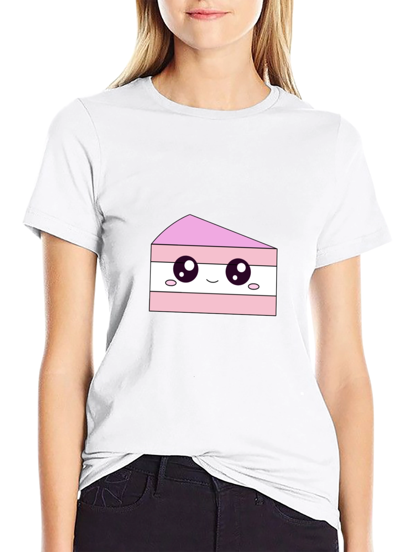 Black Cute Cake Slice Graphic Tee - Sweet Treat Shirt view 9