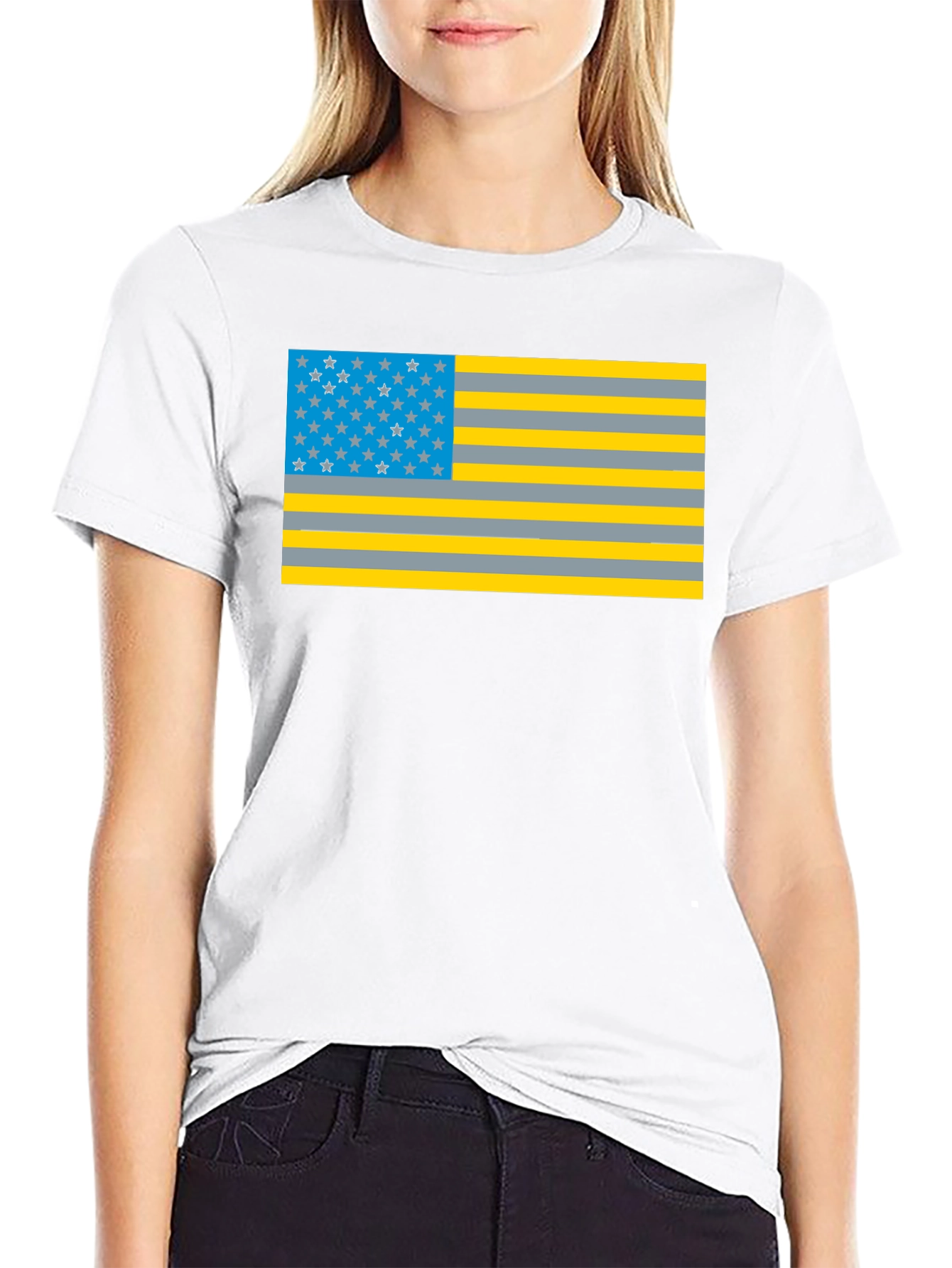 Black Novelty American Flag Graphic T-Shirt view 9