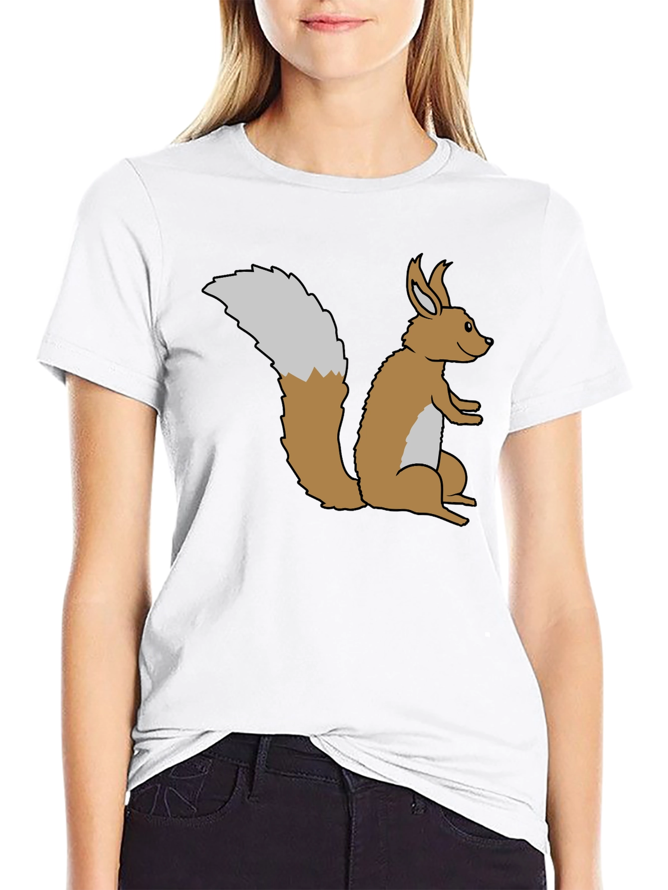 Black Squirrel Graphic Tee - Soft Black Cotton view 9
