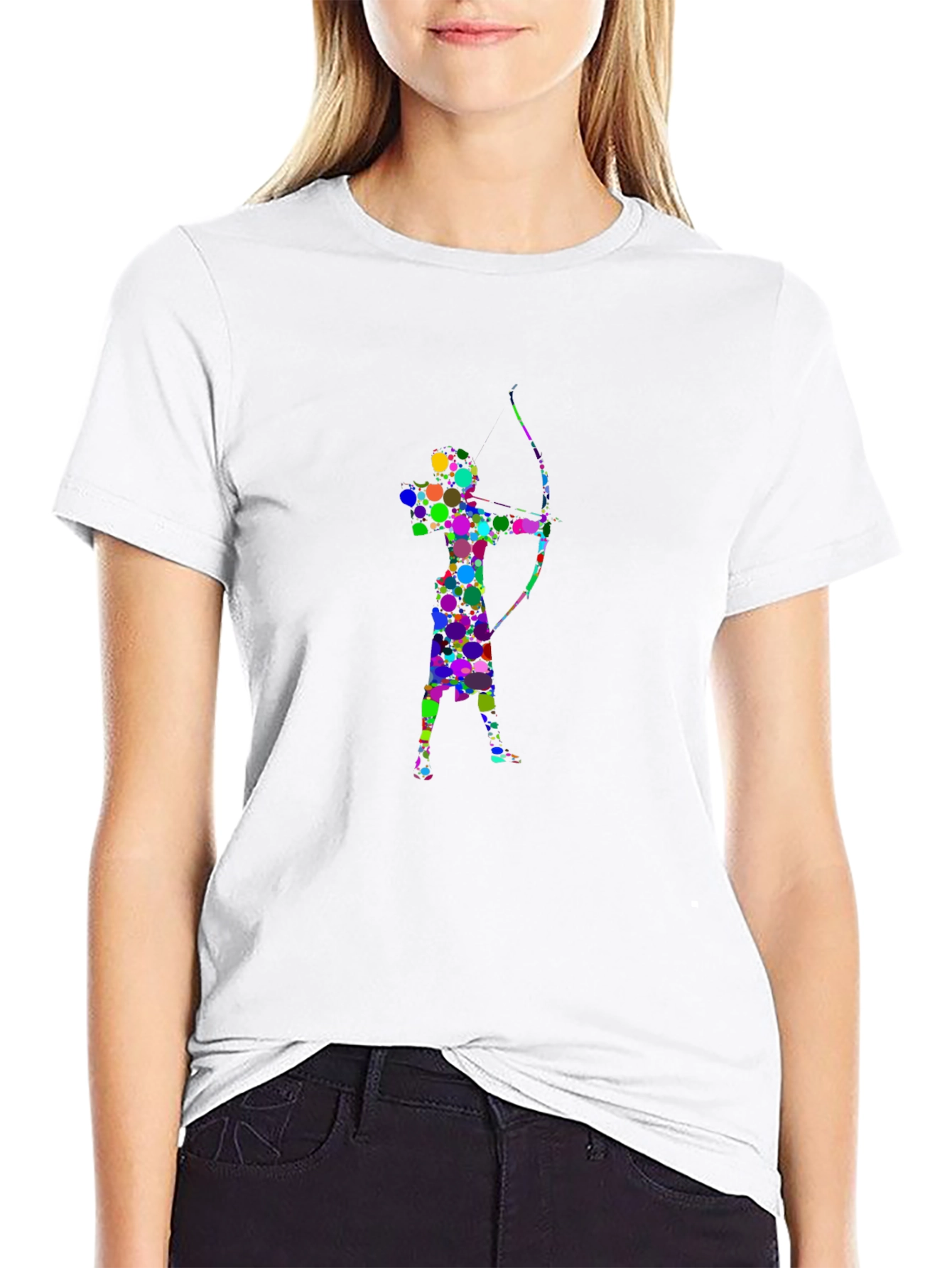 Black Archer Silhouette Graphic Tee - Stylish Black T-Shirt view 9