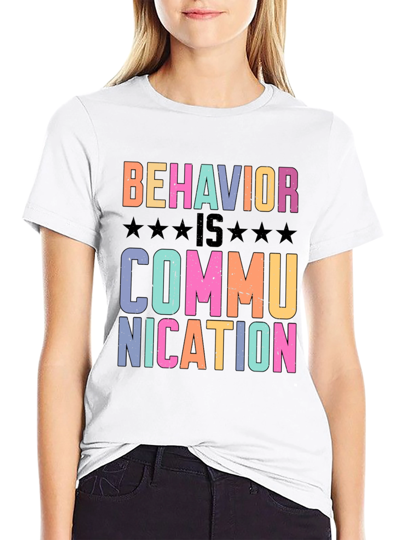 Black Behavior is Communication Graphic T-Shirt view 9
