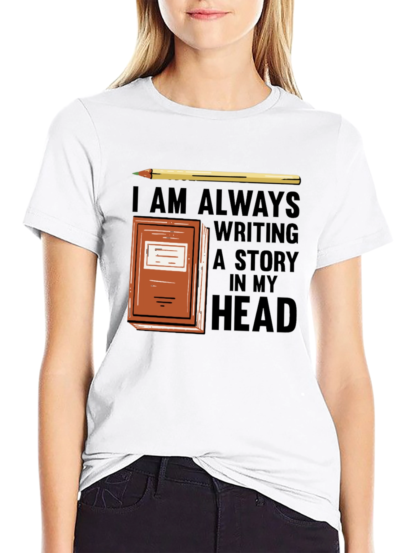 Black Writer's T-Shirt: Always Writing a Story in My Head view 9