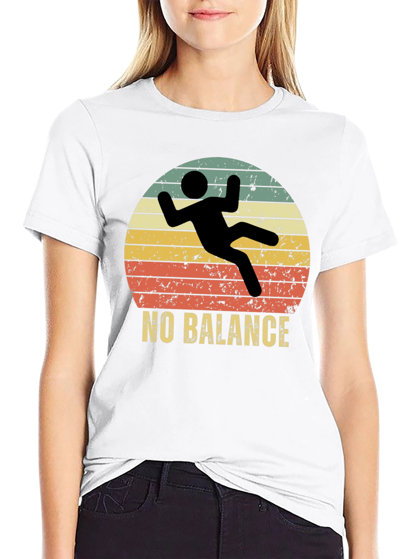 Black No Balance Funny Graphic Tee view 9