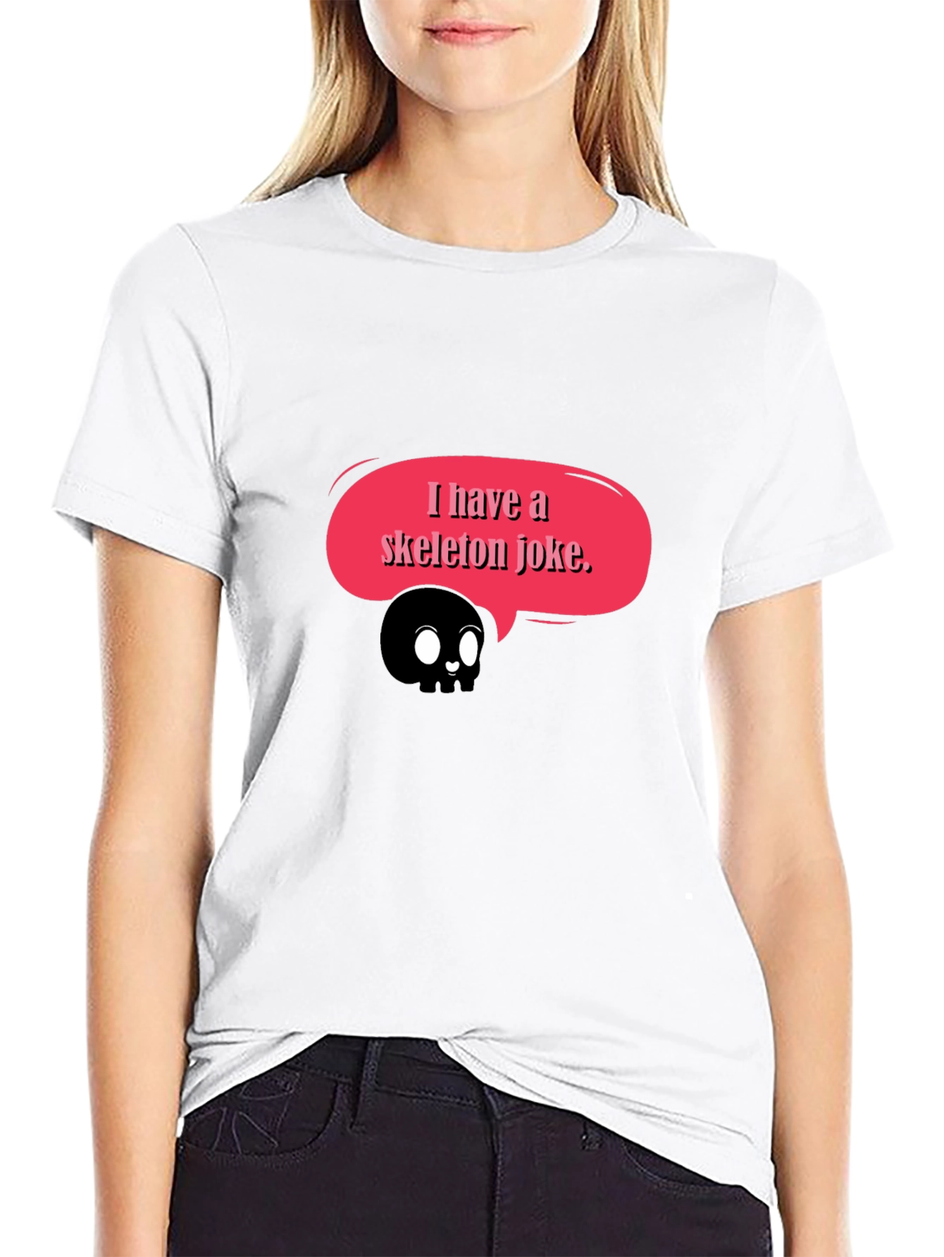 Black Skeleton Joke T-Shirt - Black, Graphic Tee view 9