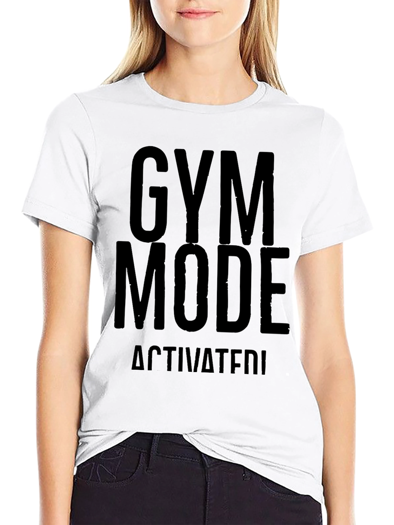 Black Gym Mode Activated T-Shirt view 9