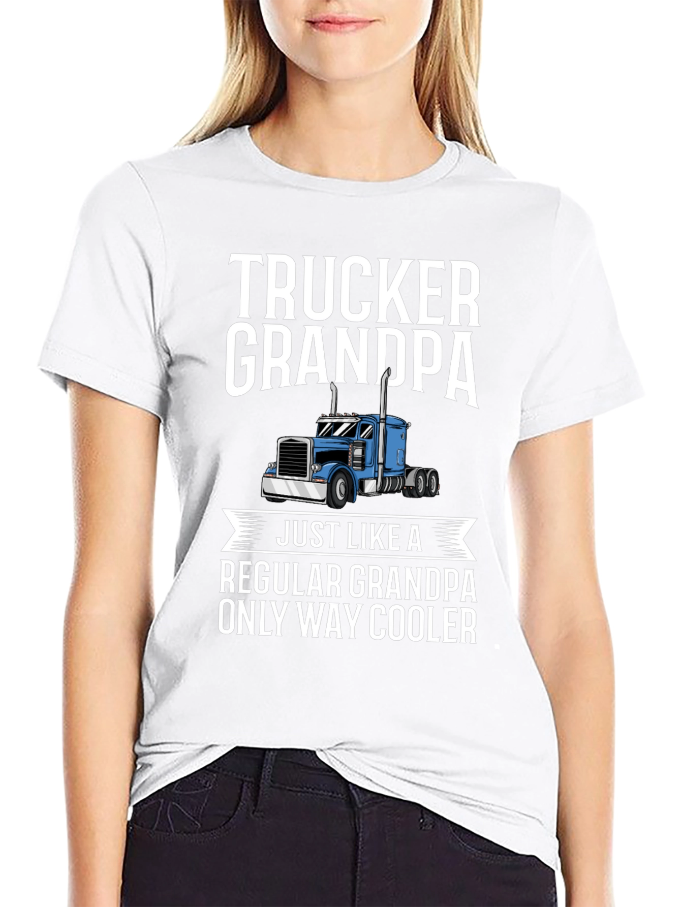 Black Trucker Grandpa T-Shirt - Cool Grandfather Tee view 9