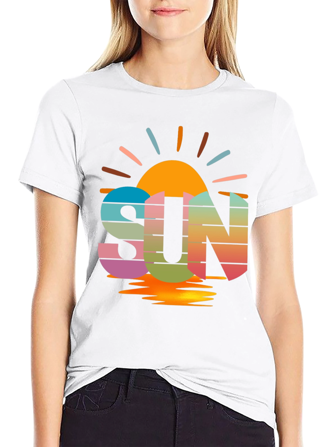 Black Retro SUN T-Shirt view 9