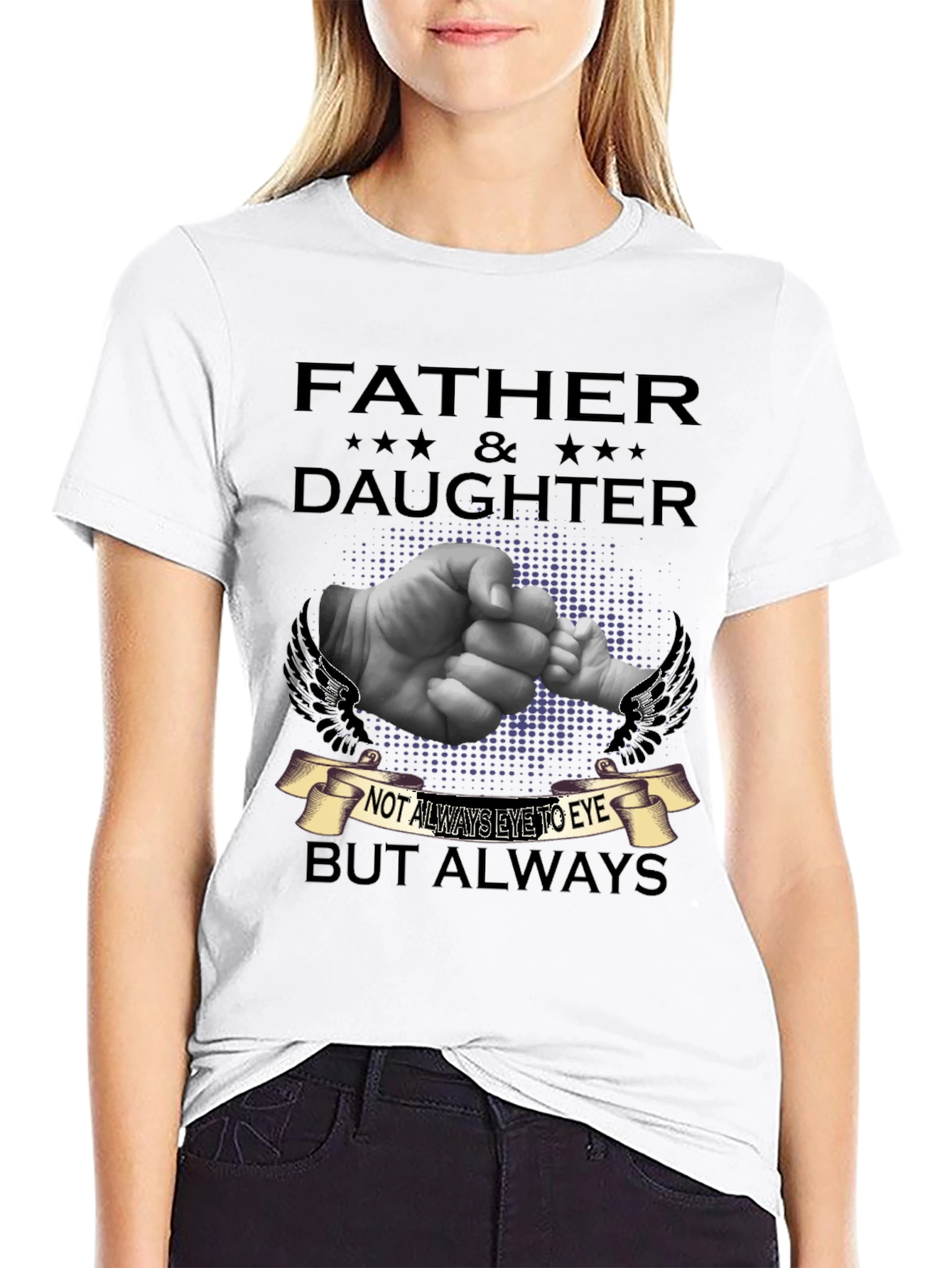 Black Father & Daughter T-Shirt - Always Connected view 9