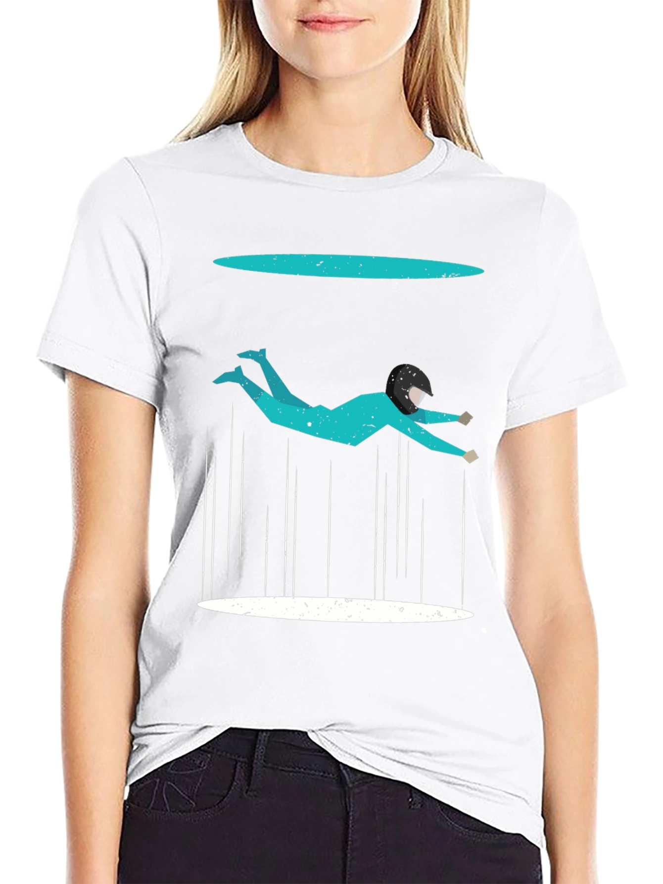 Black Geometric Skydiving T-Shirt view 9