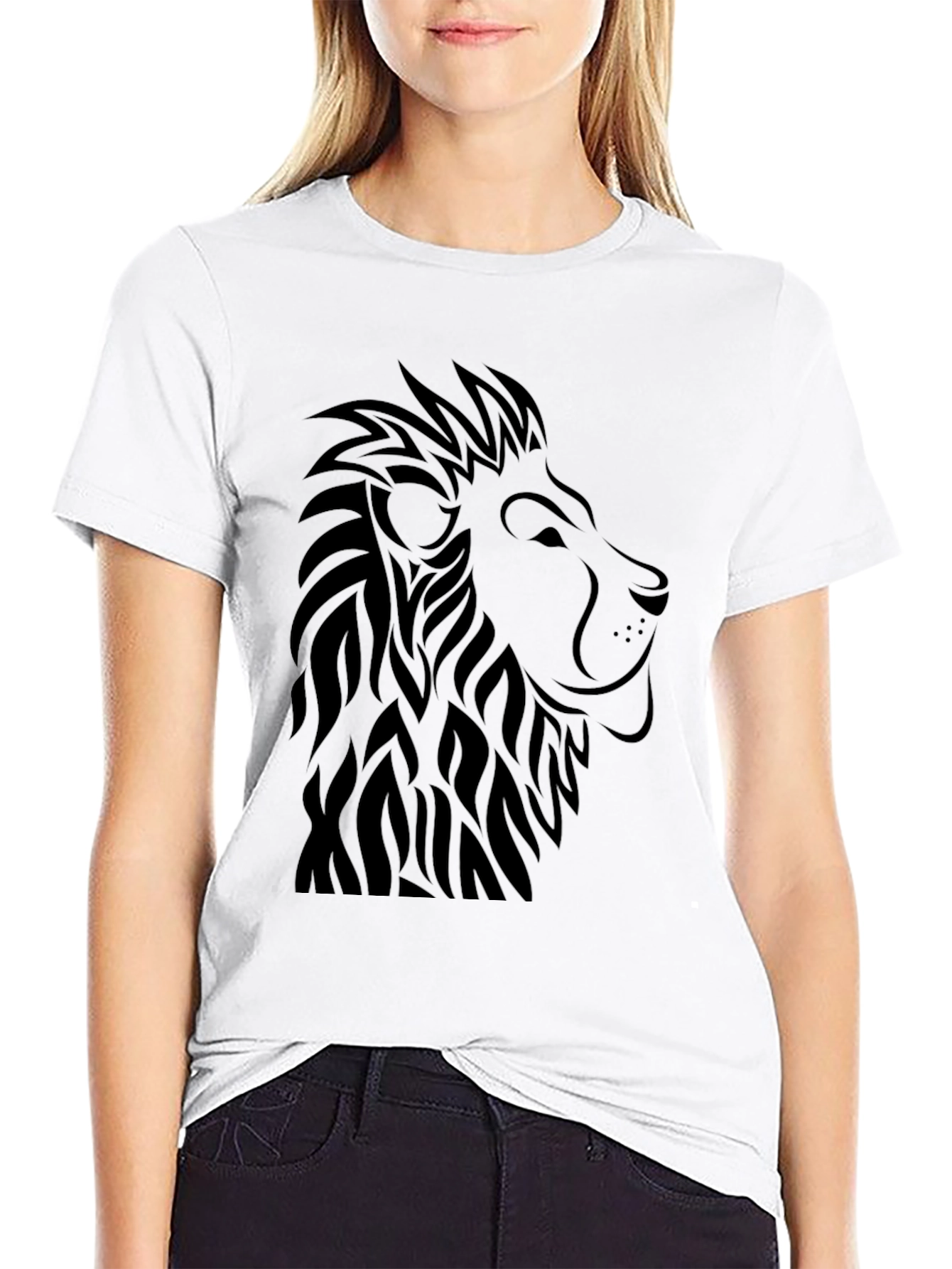 Black Lion Graphic Tee - Black Casual Shirt view 9